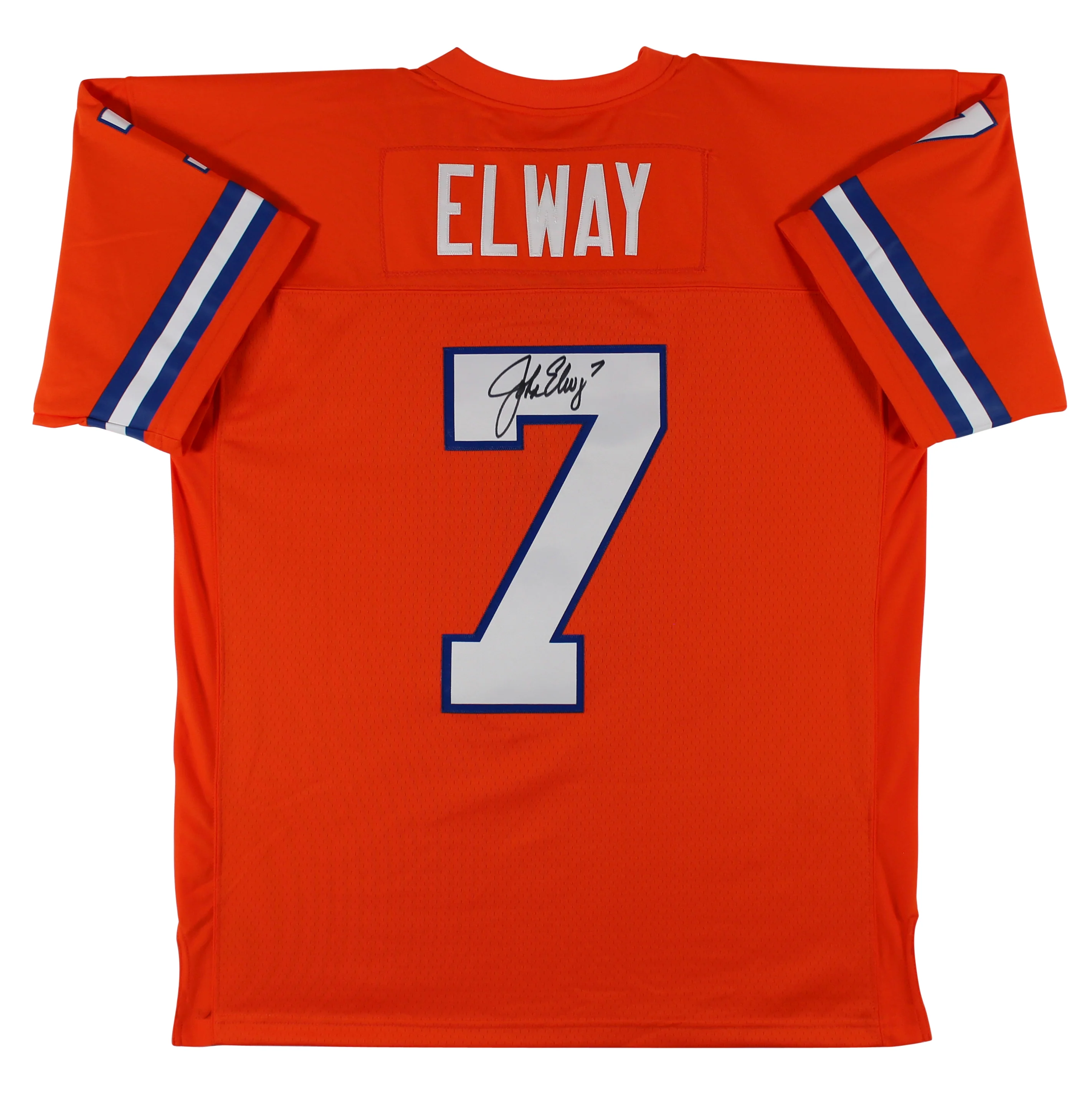 Broncos John Elway Signed Orange 1990 TB Mitchell & Ness Jersey BAS Witnessed - Image 2