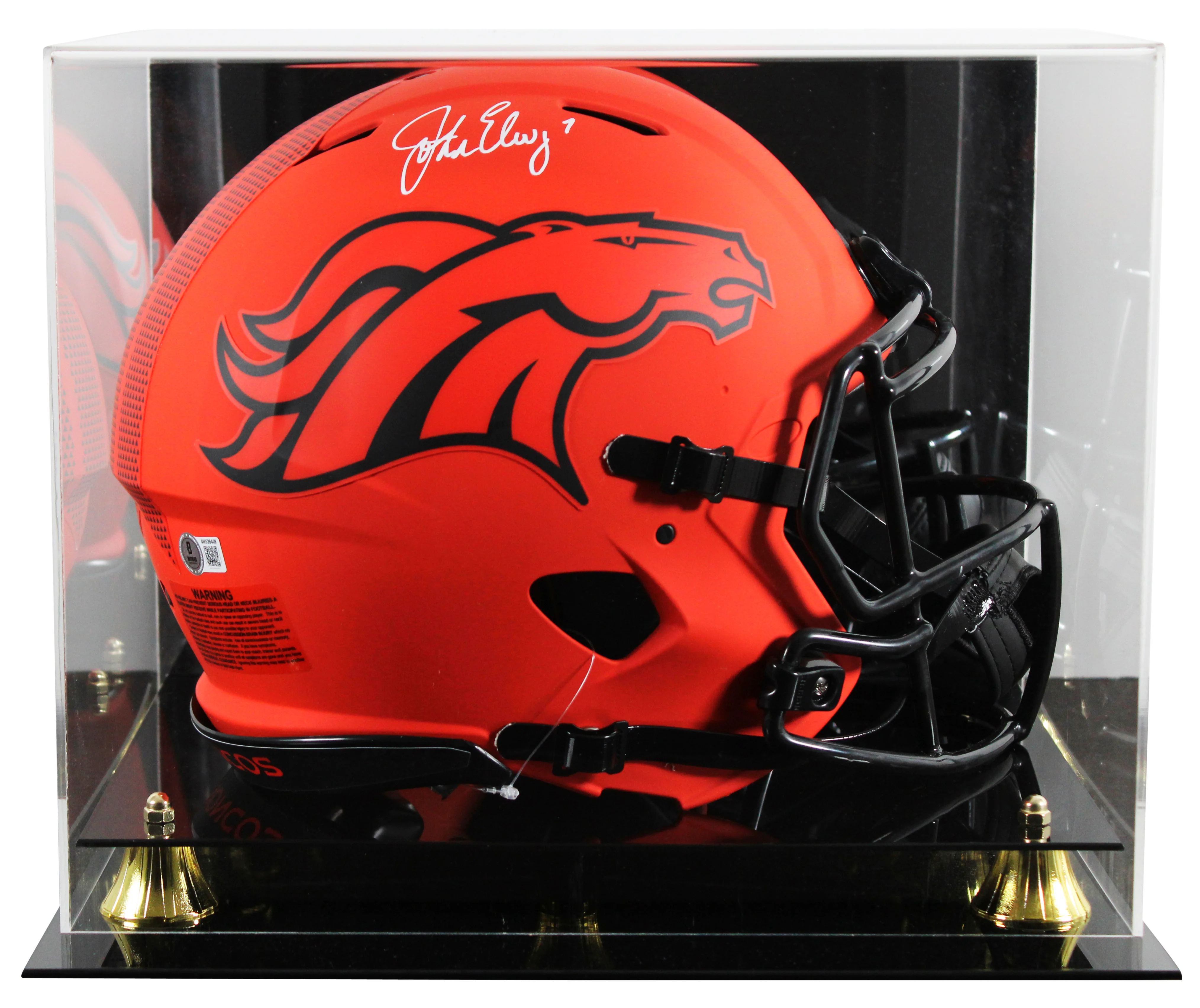 Broncos John Elway Signed Rave Full Size Speed Proline Helmet W/ Case BAS Wit - Image 2