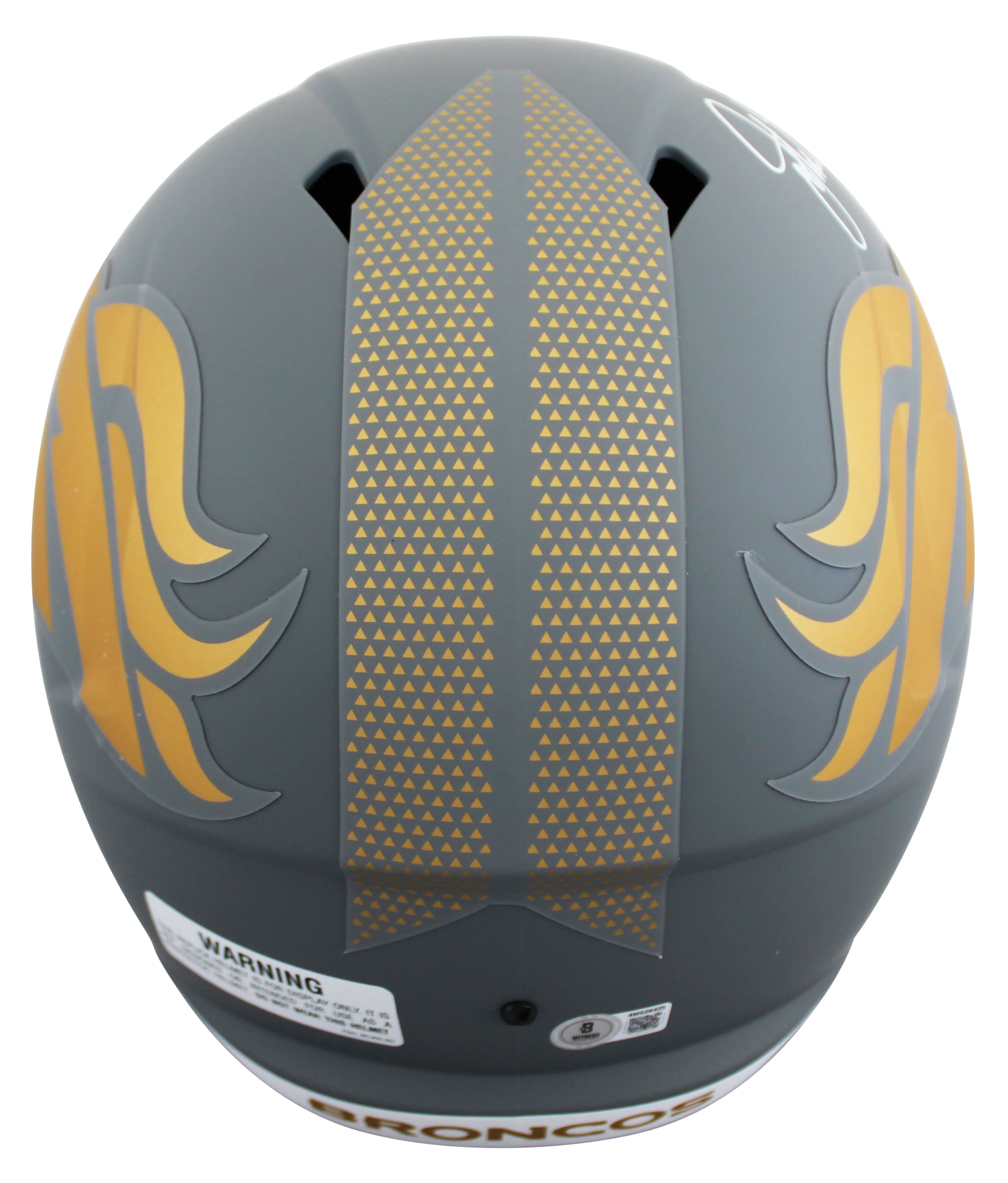 Broncos John Elway Signed Slate Full Size Speed Rep Helmet W/ Case BAS Witnessed - Image 4