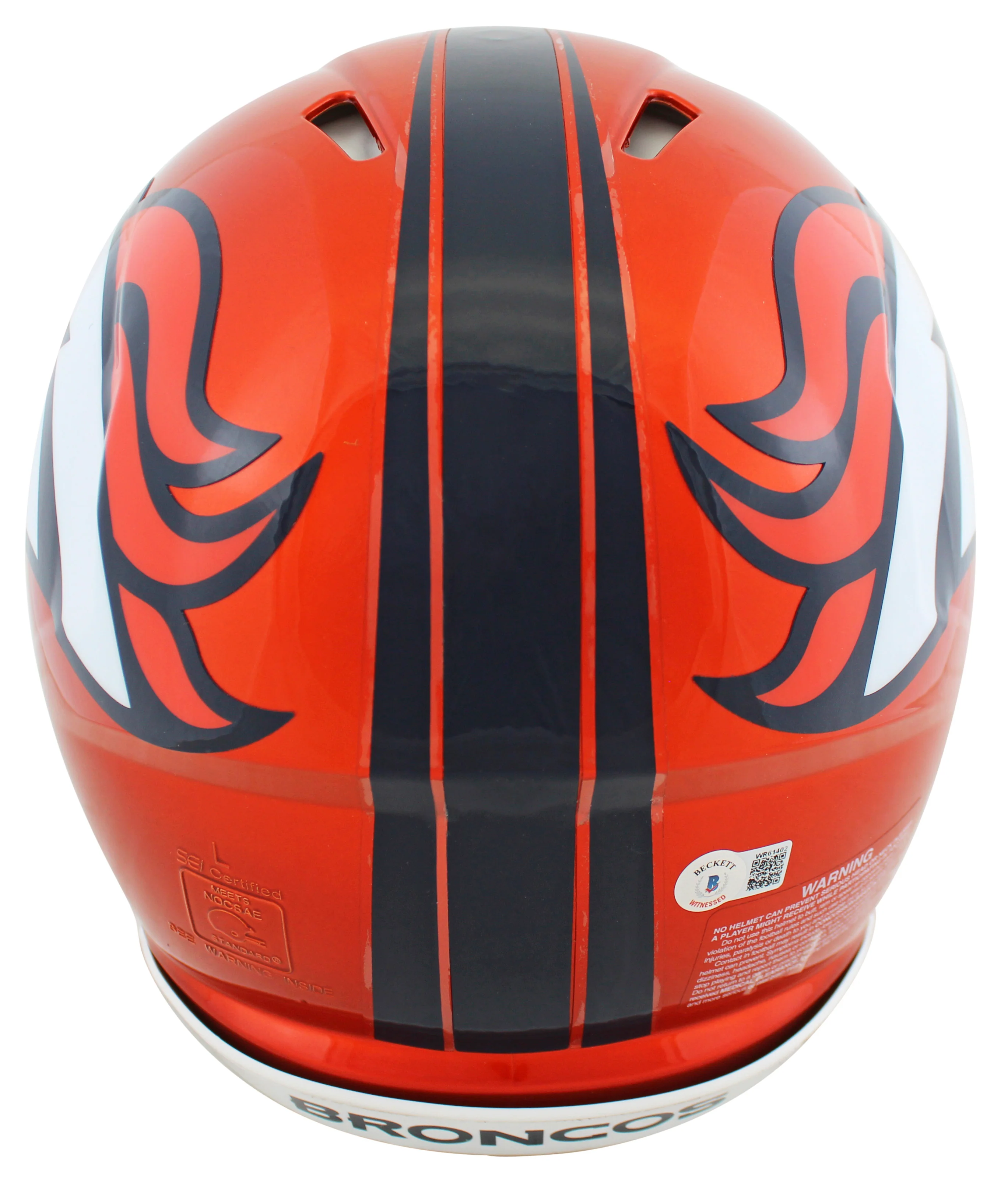 Broncos John Lynch "HOF '21" Signed Flash Full Size Speed Proline Helmet BAS Wit - Image 3