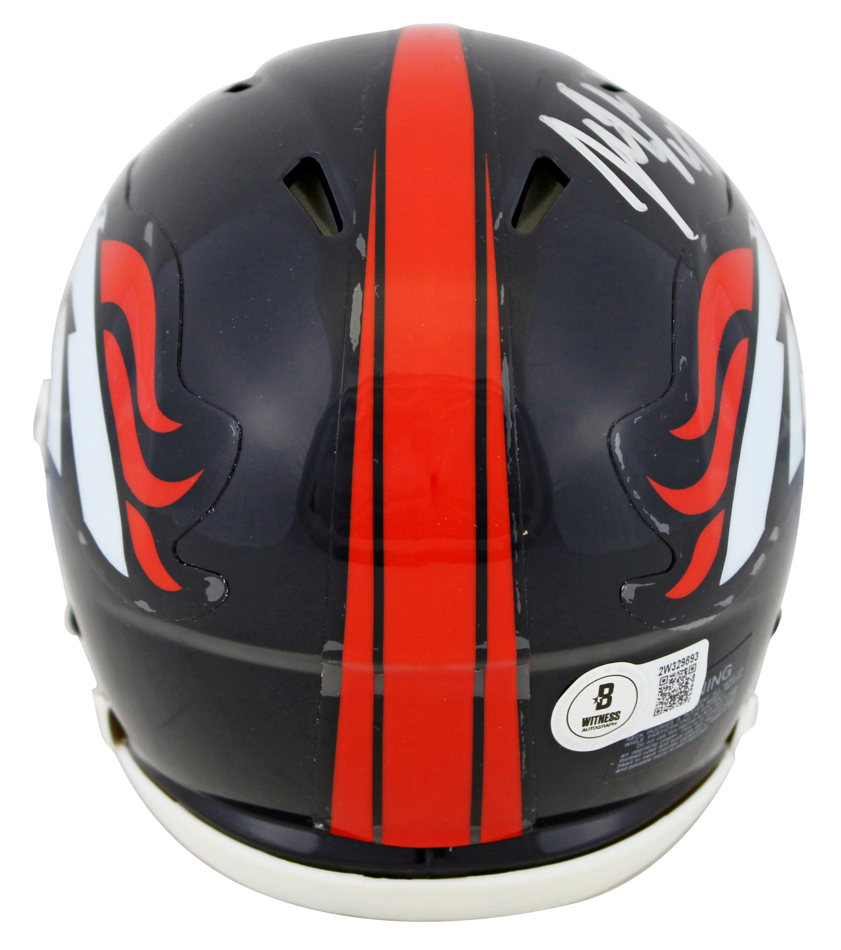 Broncos John Lynch Signed 1997-23 TB Speed Mini Helmet W/ Case BAS Witnessed - Image 4