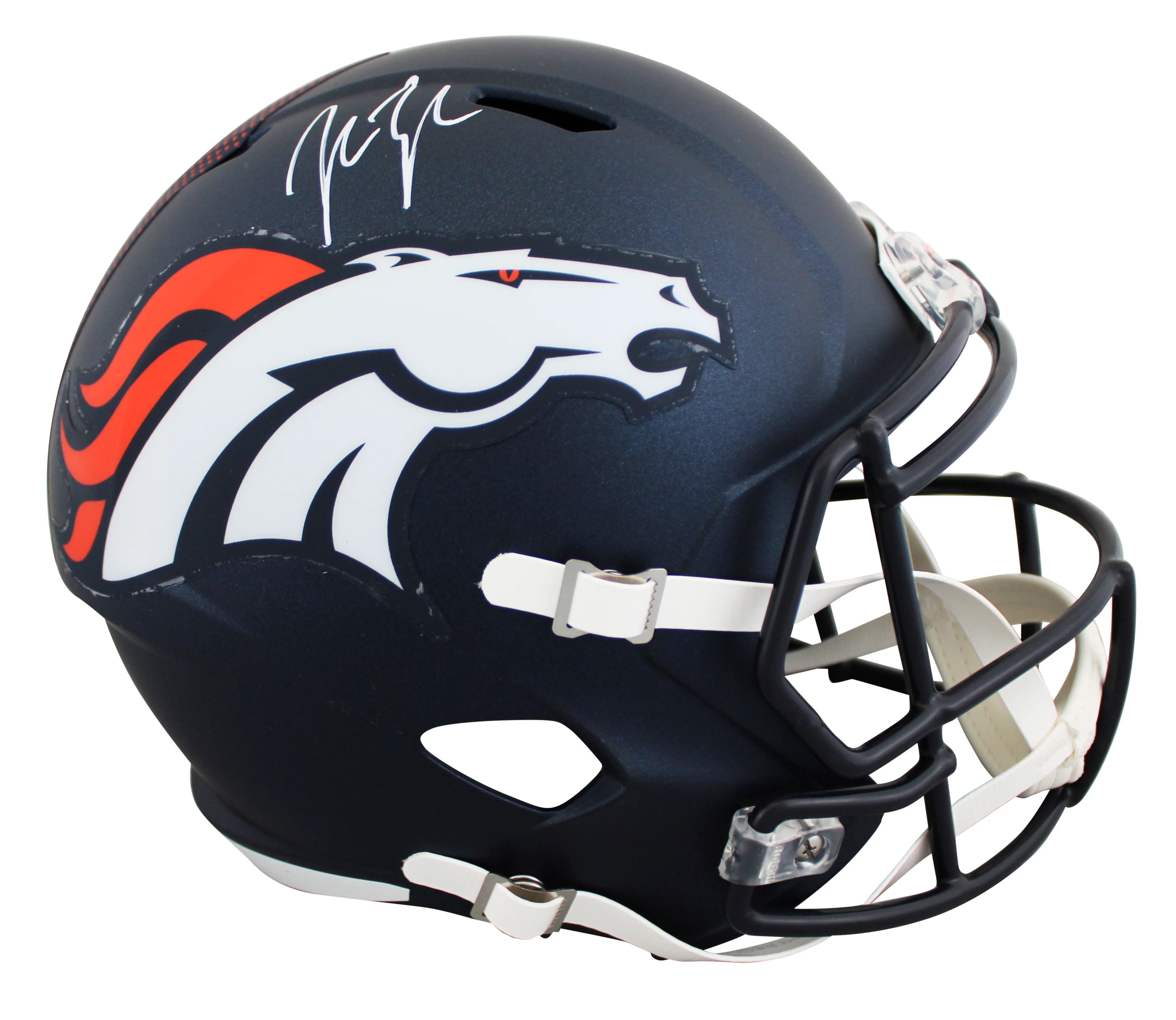 Broncos John Lynch Signed 2024 Full Size Speed Rep Helmet BAS Witnessed - Image 2