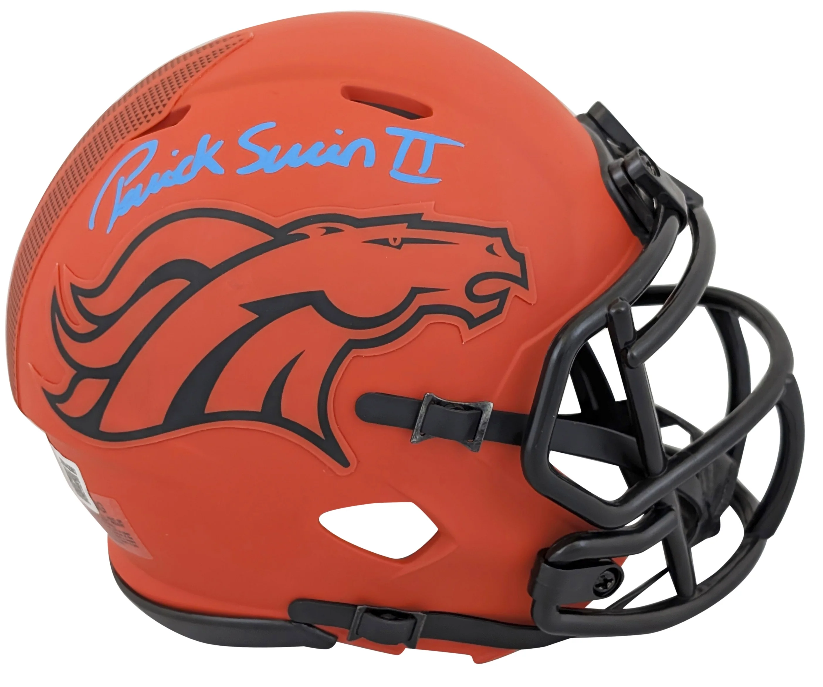 Broncos Patrick Surtain II Authentic Signed Rave Speed Mini Helmet BAS Witnessed - Image 2