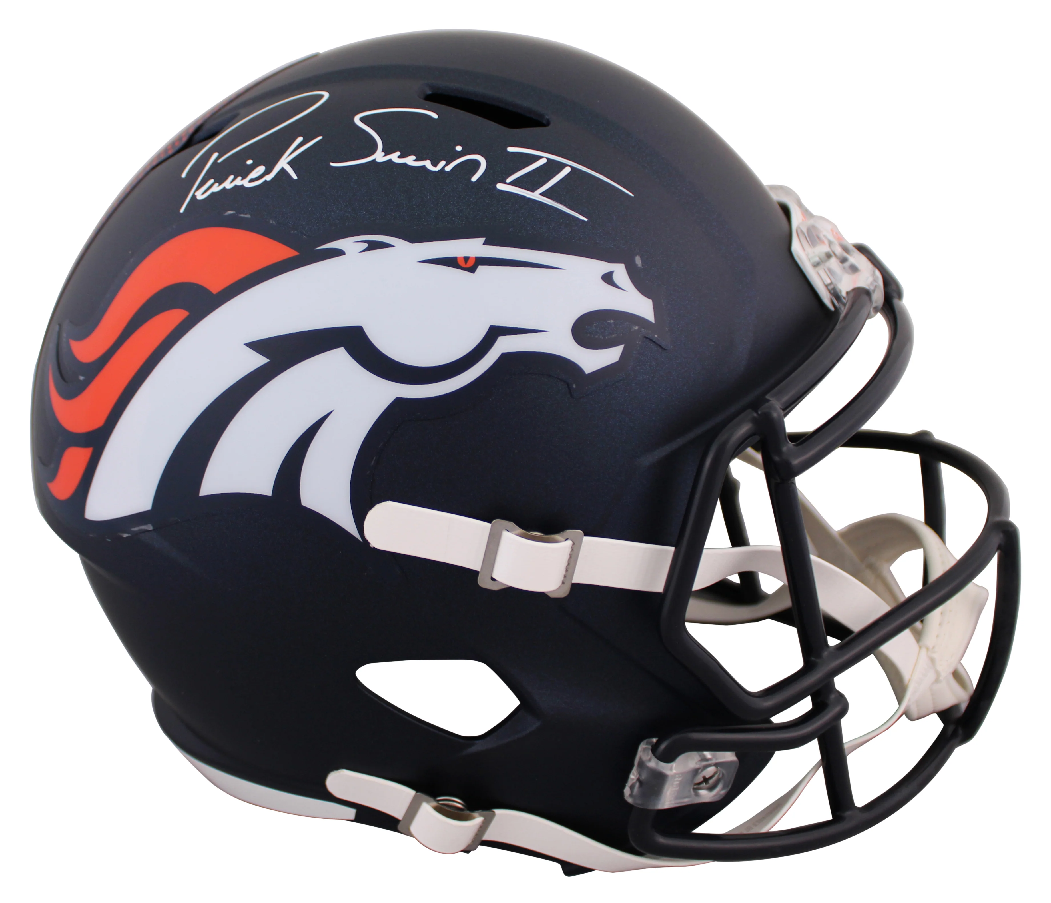 Broncos Patrick Surtain II Signed Full Size Speed Rep Helmet BAS Witnessed - Image 2