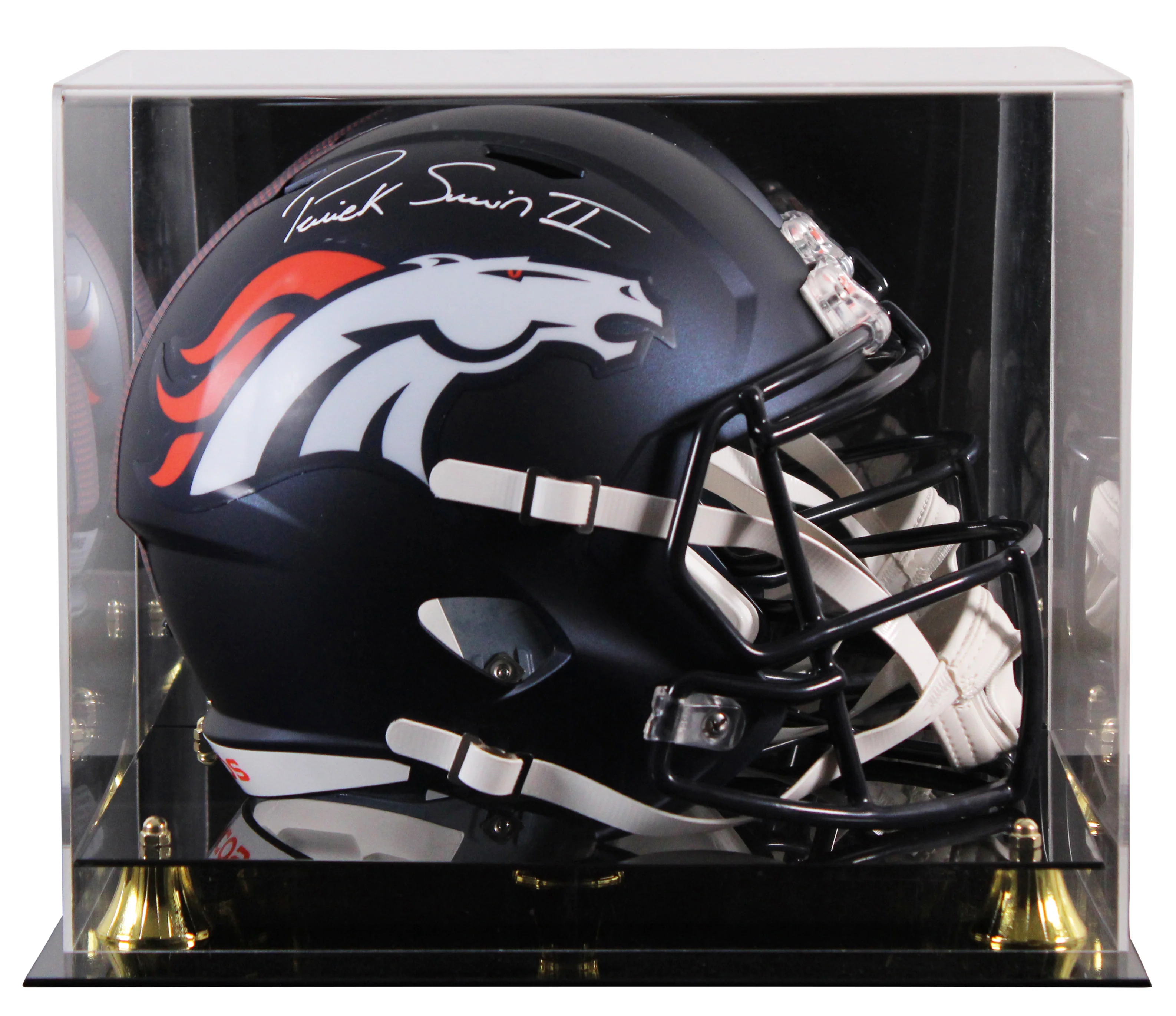 Broncos Patrick Surtain II Signed Full Size Speed Rep Helmet W/ Case BAS Witness - Image 2
