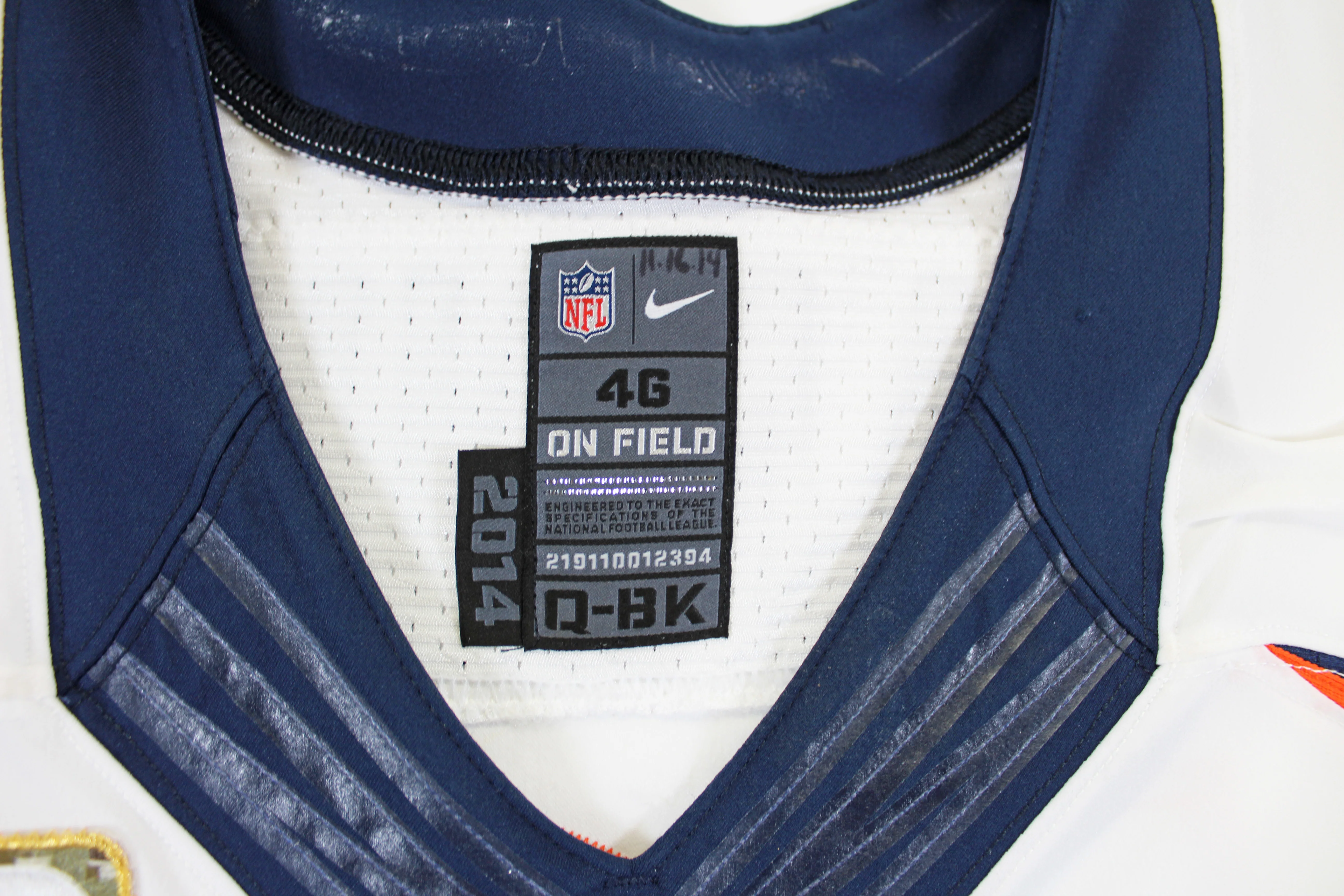 Broncos Peyton Manning 2014 Game Used Signed Nike Jersey Photomatched & Fanatics - Image 9
