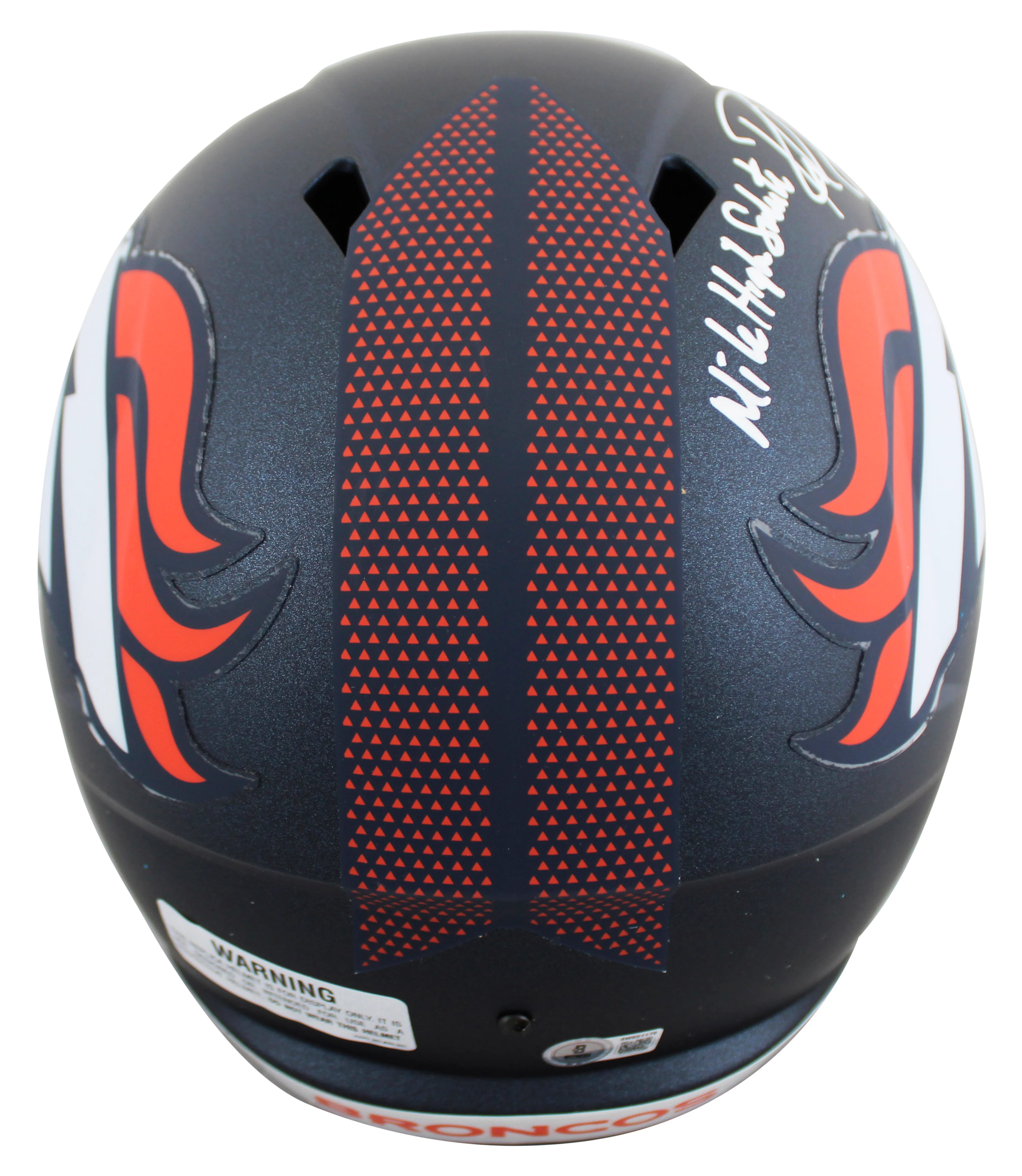 Broncos Rod Smith "MHS" Signed Full Size Speed Rep Helmet BAS Witnessed 2 - Image 3