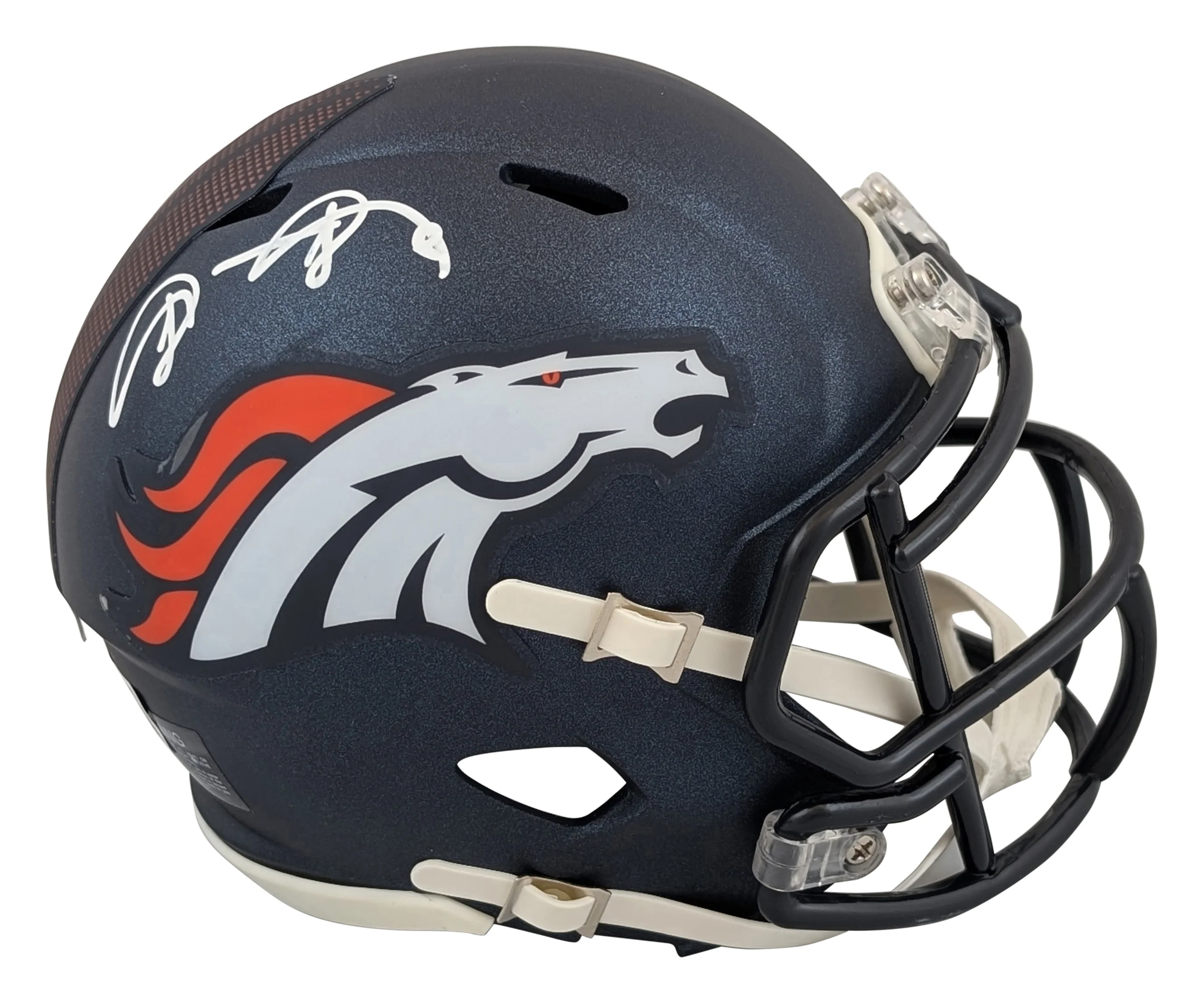 Broncos Shannon Sharpe Authentic Signed 2024 Speed Mini Helmet BAS Witnessed - Image 2