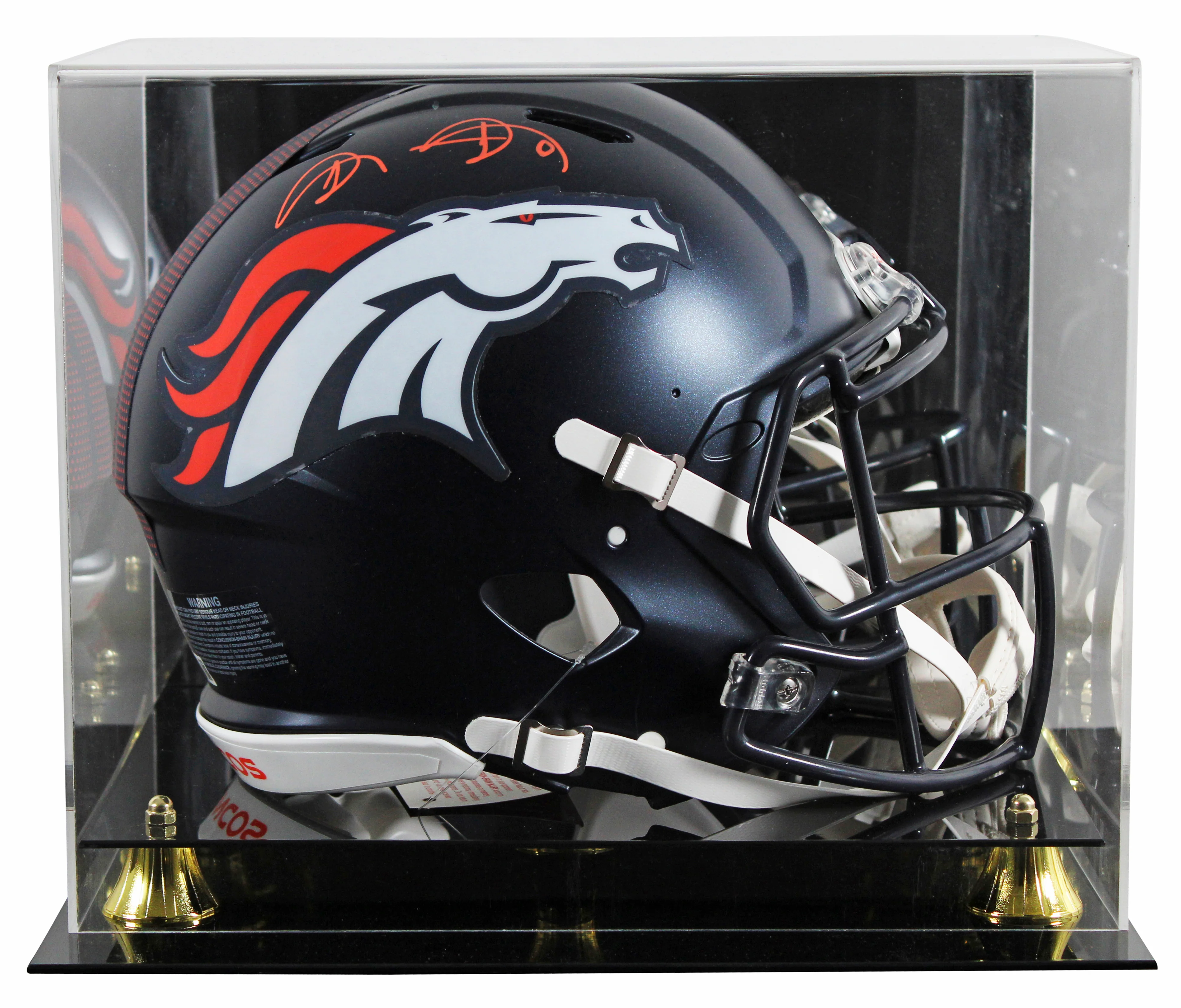 Broncos Shannon Sharpe Signed Full Size Speed Proline Helmet W/ Case BAS Witness - Image 2