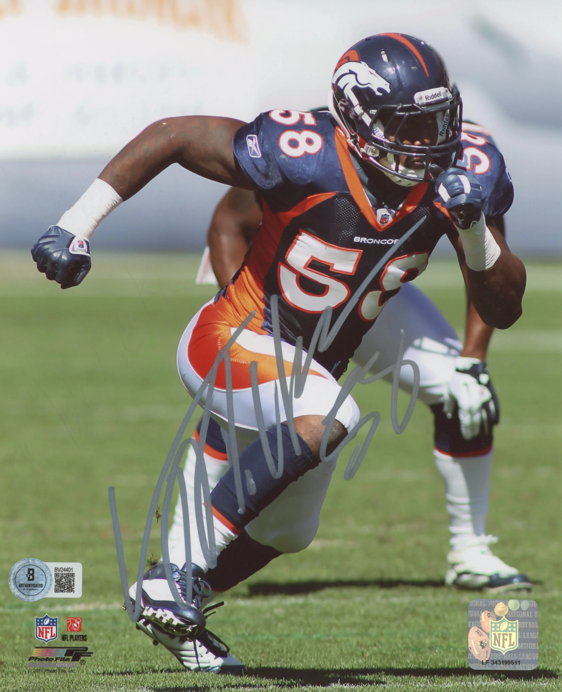 Broncos Von Miller 58 Authentic Signed 8x10 Photo Autographed BAS #BV24401 - Image 2