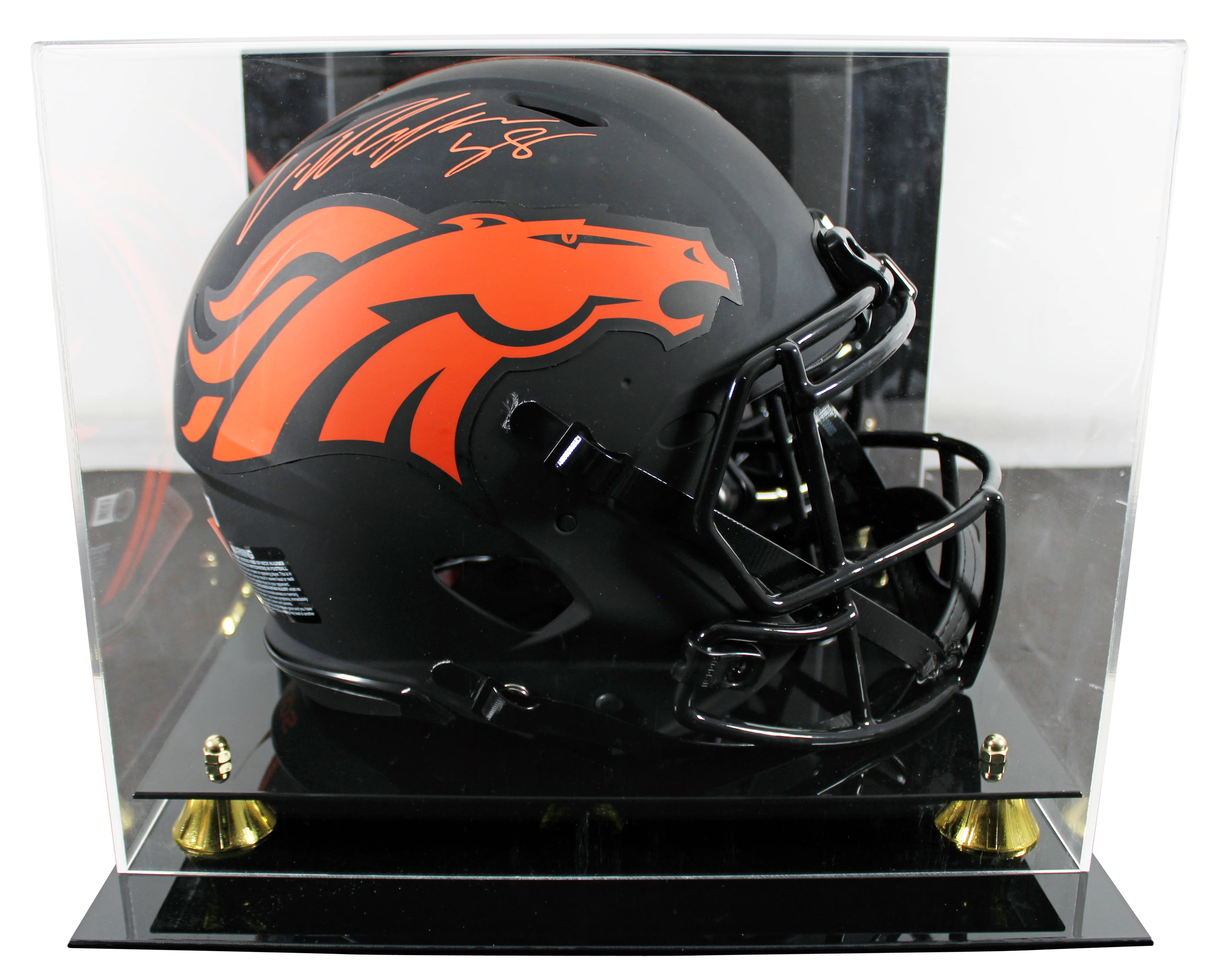 Broncos Von Miller Signed Eclipse F/S Speed Proline Helmet W/ Case BAS Witnessed - Image 2