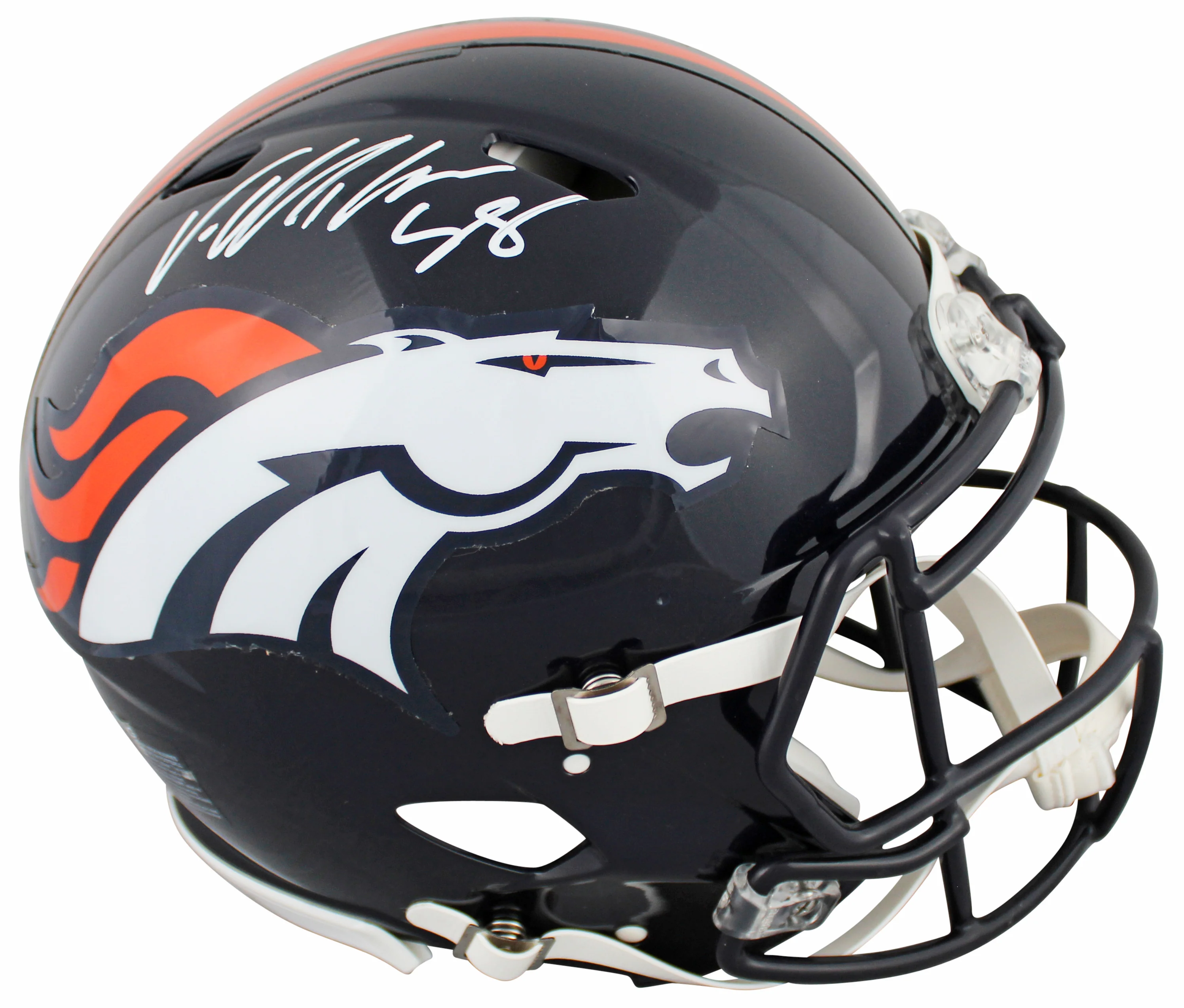 Broncos Von Miller Signed Full Size Speed Proline Helmet W/ Case BAS Witnessed - Image 3