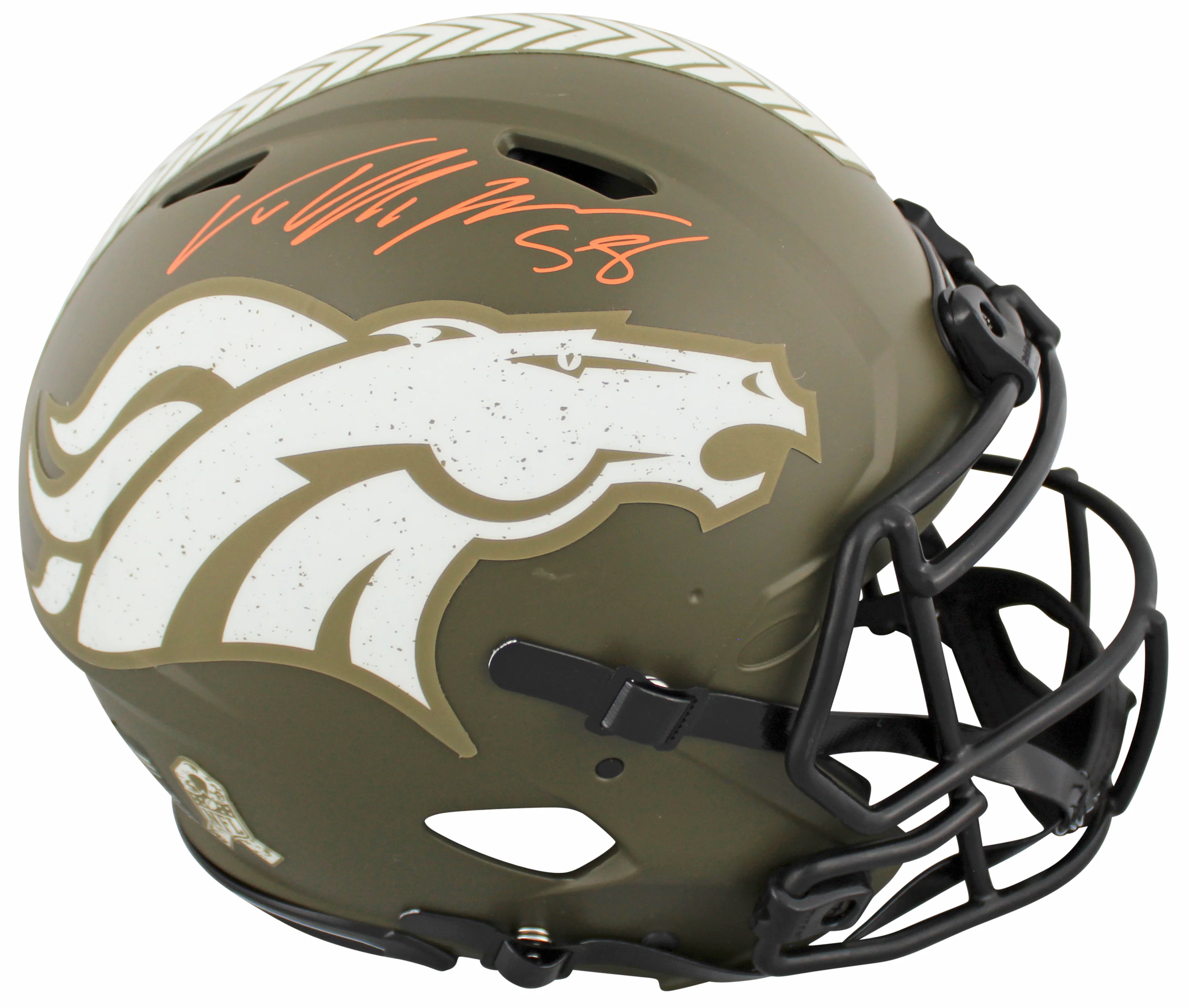 Broncos Von Miller Signed Salute To Service Full Size Speed Proline Helmet BAS W - Image 2