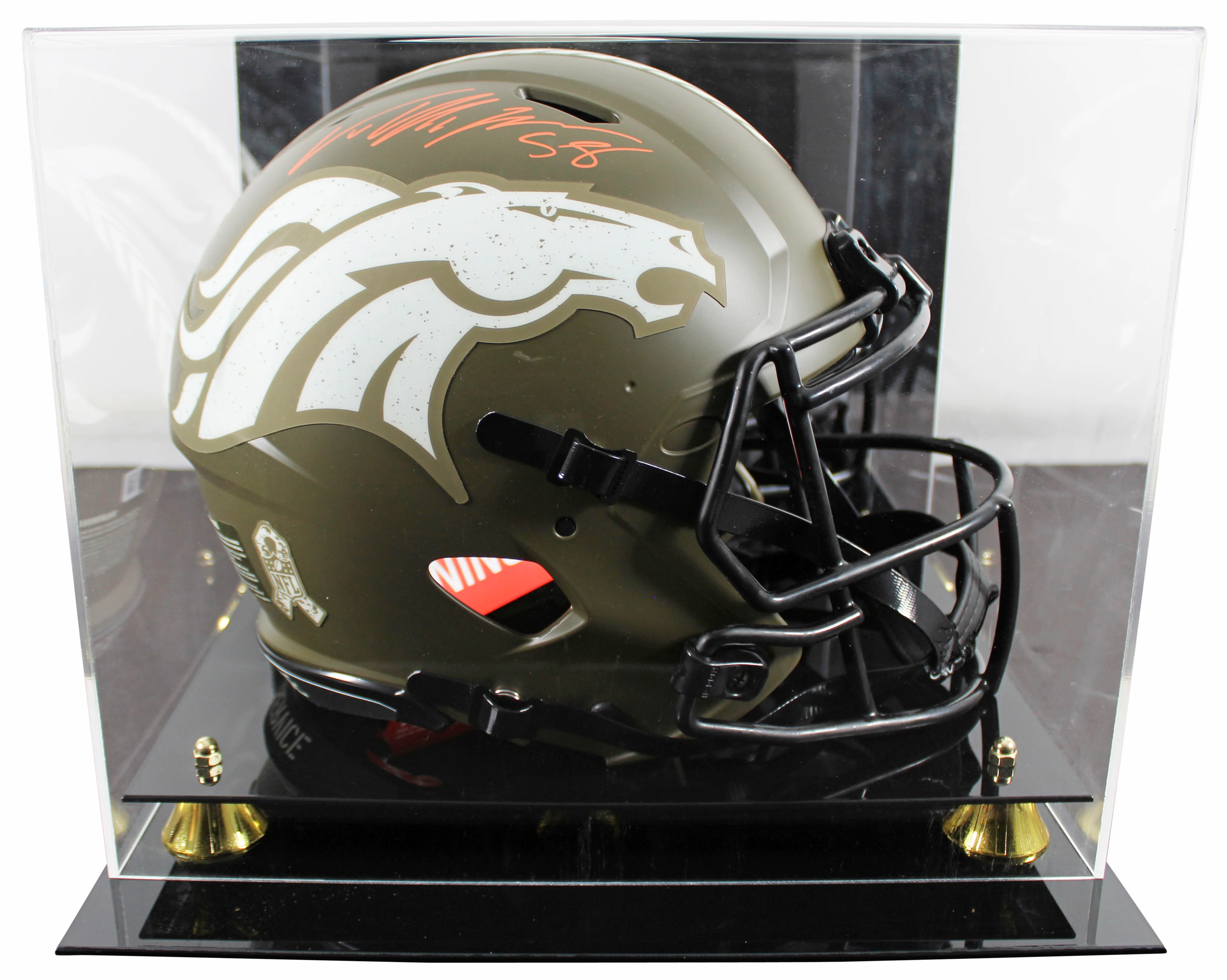 Broncos Von Miller Signed STS Full Size Speed Proline Helmet W/ Case BAS Witness - Image 2