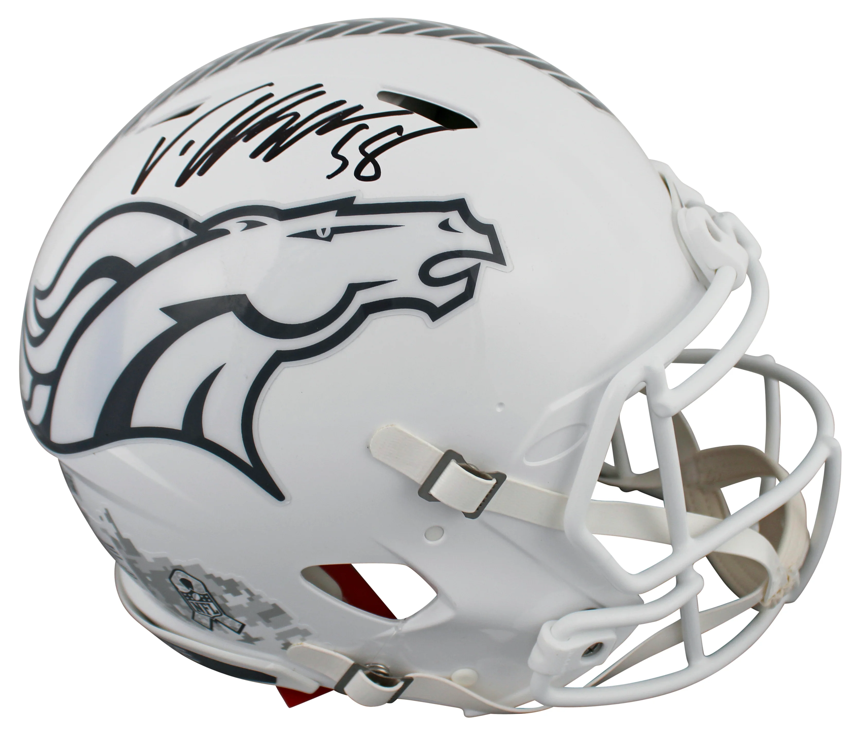 Broncos Von Miller Signed STS III Full Size Speed Proline Helmet BAS Witnessed - Image 2