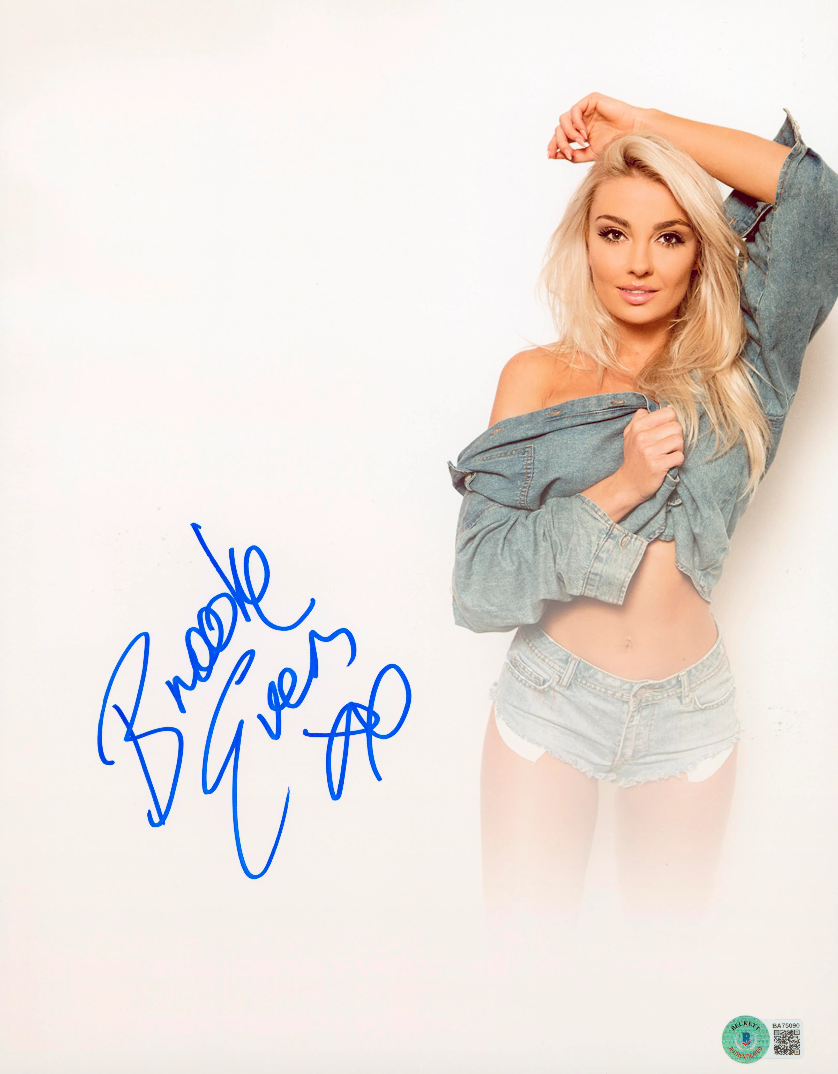 Brooke Evers Model & DJ Authentic Signed 11x14 Sexy Photo BAS #BA75090