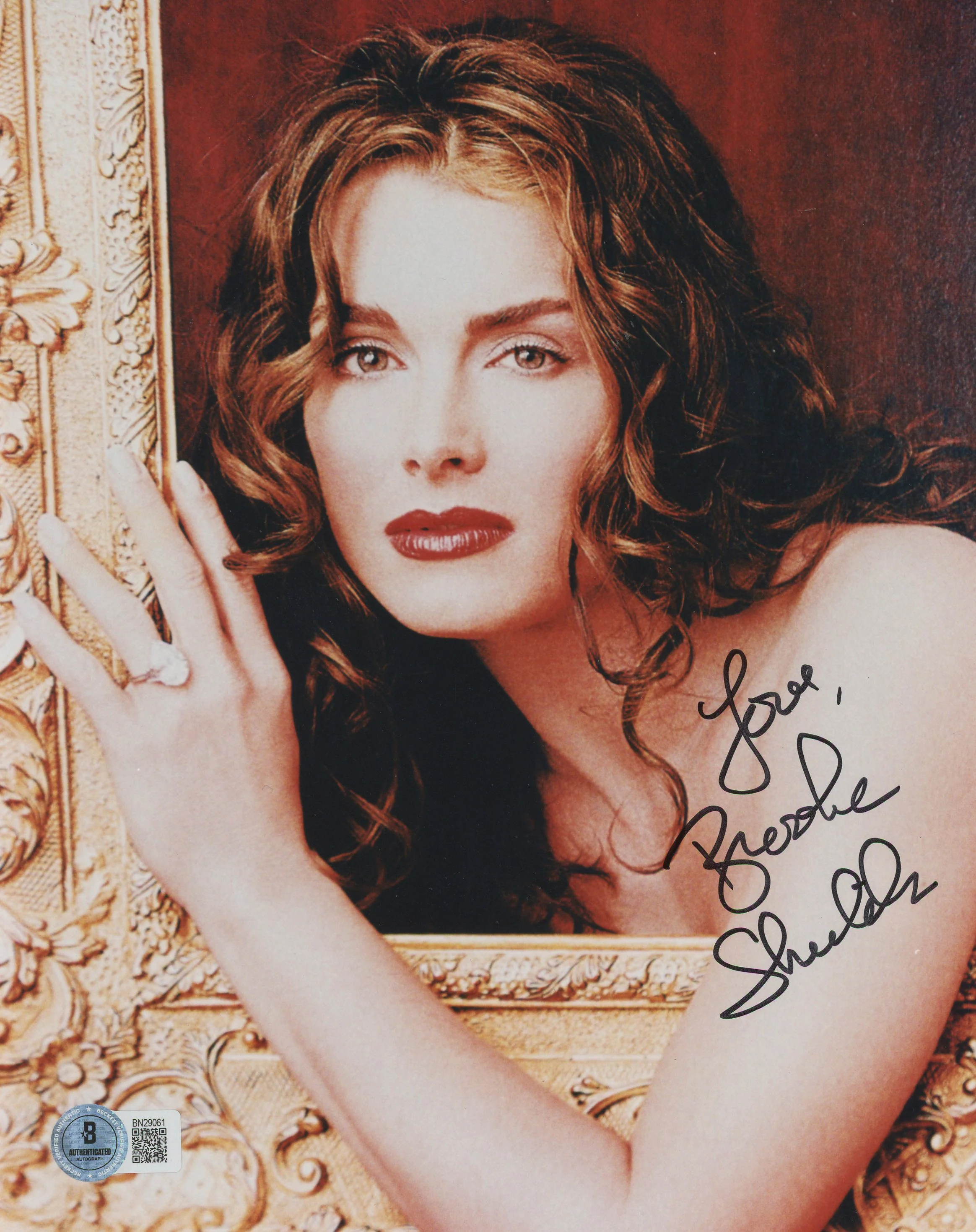 Brooke Shields Wet Gold "Love" Signed 8x10 Photo Autographed BAS #BN29061 - Image 2