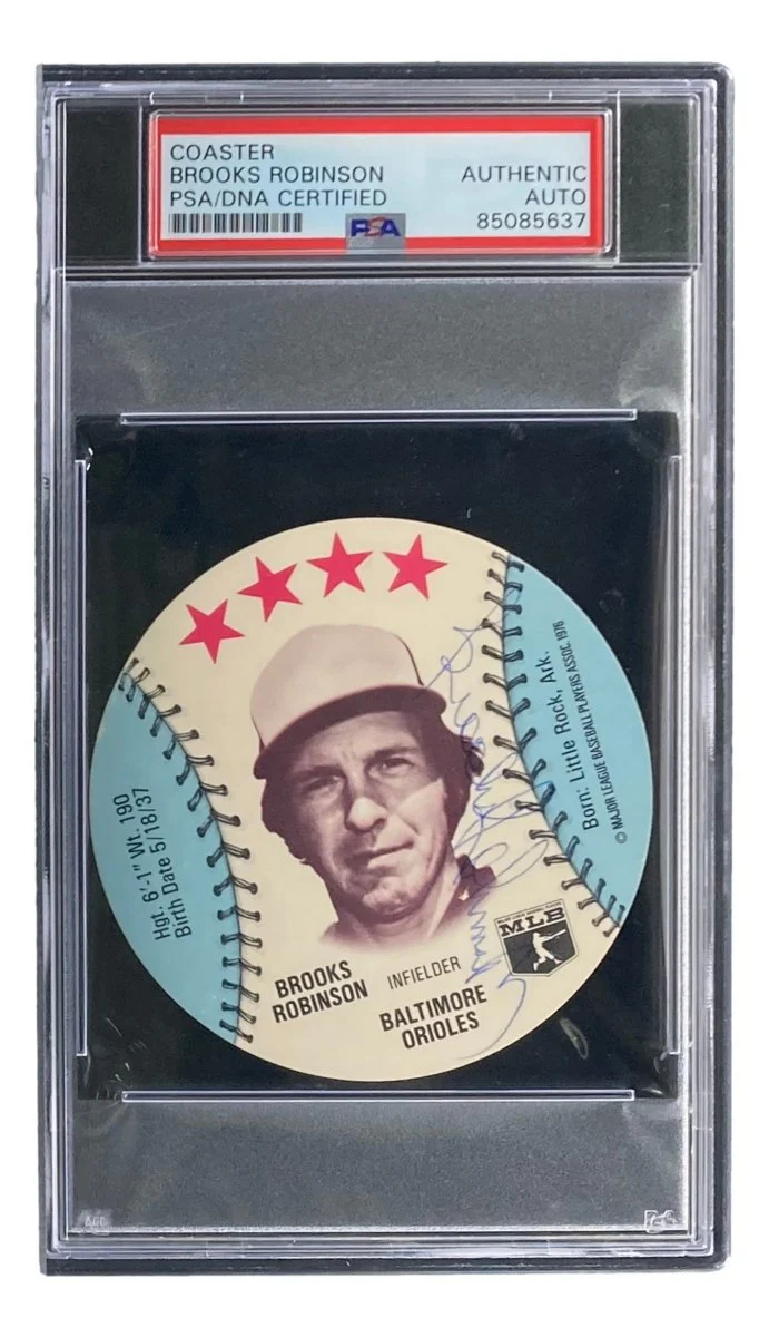 Brooks Robinson Signed 1976 MSA Baltimore Orioles Disc Card PSA/DNA 85085637 - Image 4