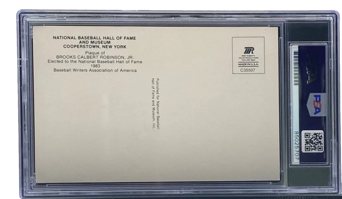 Brooks Robinson Signed 4x6 Baltimore Orioles HOF Plaque Card PSA/DNA 85025707 - Image 2