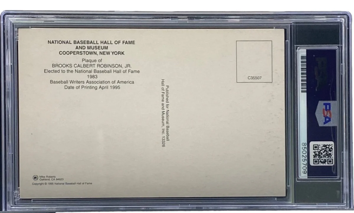 Brooks Robinson Signed 4x6 Baltimore Orioles HOF Plaque Card PSA/DNA 85025709 - Image 2