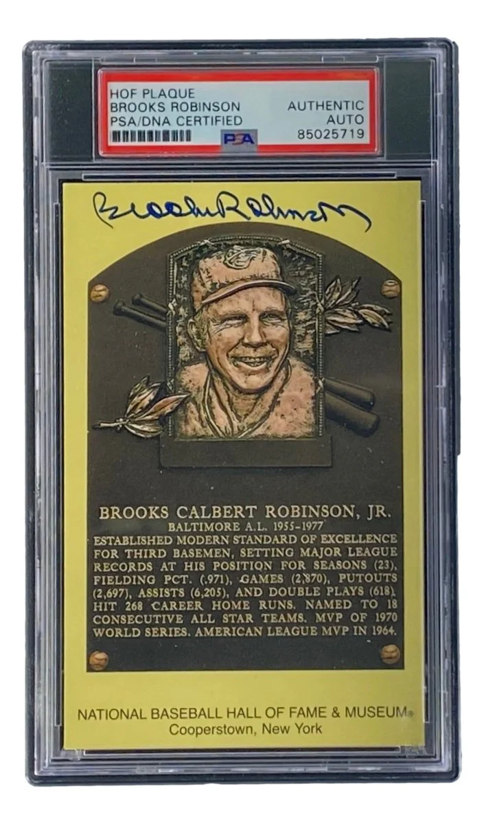 Brooks Robinson Signed 4x6 Baltimore Orioles HOF Plaque Card PSA/DNA 85025719 - Image 4
