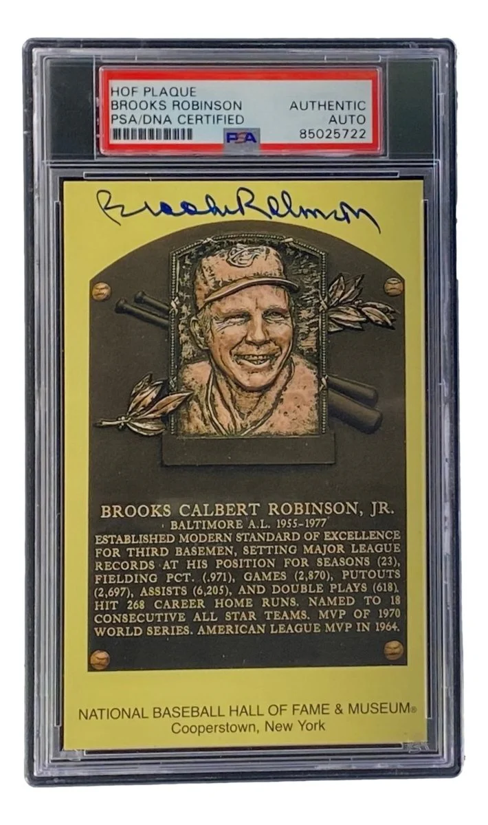 Brooks Robinson Signed 4x6 Baltimore Orioles HOF Plaque Card PSA/DNA 85025722 - Image 3