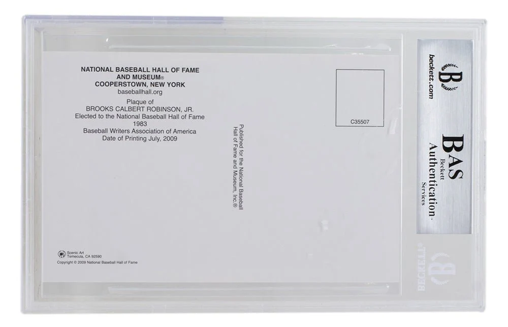 Brooks Robinson Signed Slabbed Orioles Hall of Fame Plaque Postcard BAS 097 - Image 3