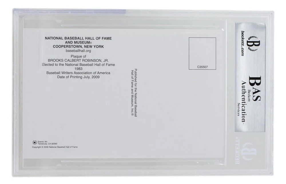 Brooks Robinson Signed Slabbed Orioles Hall of Fame Plaque Postcard BAS 114 - Image 3
