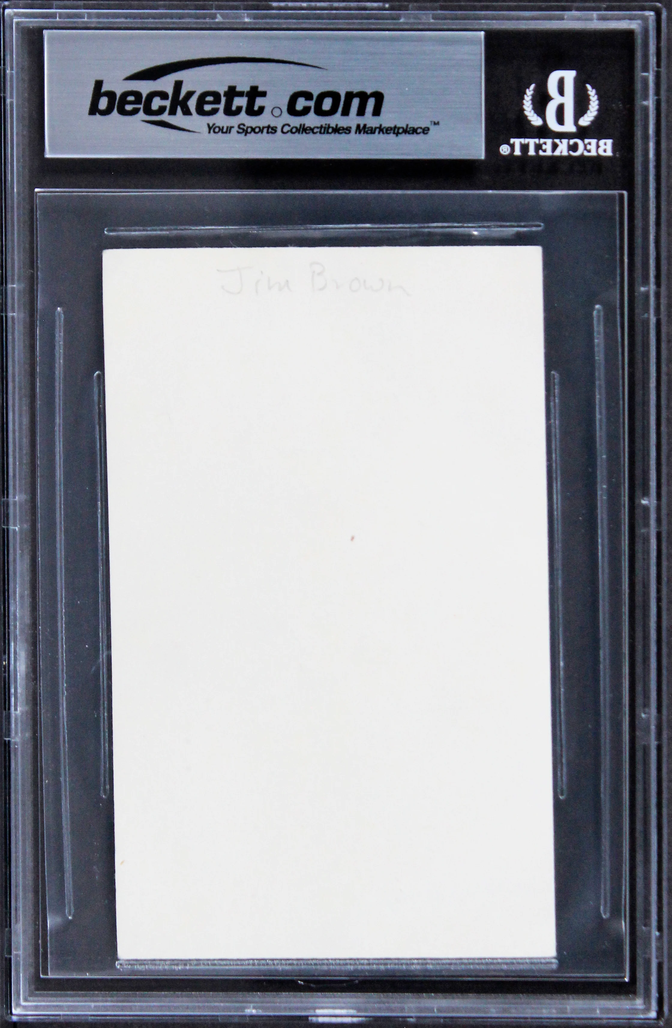 Browns Jim Brown Authentic Signed 3x5 Index Card Autographed BAS Slabbed - Image 3