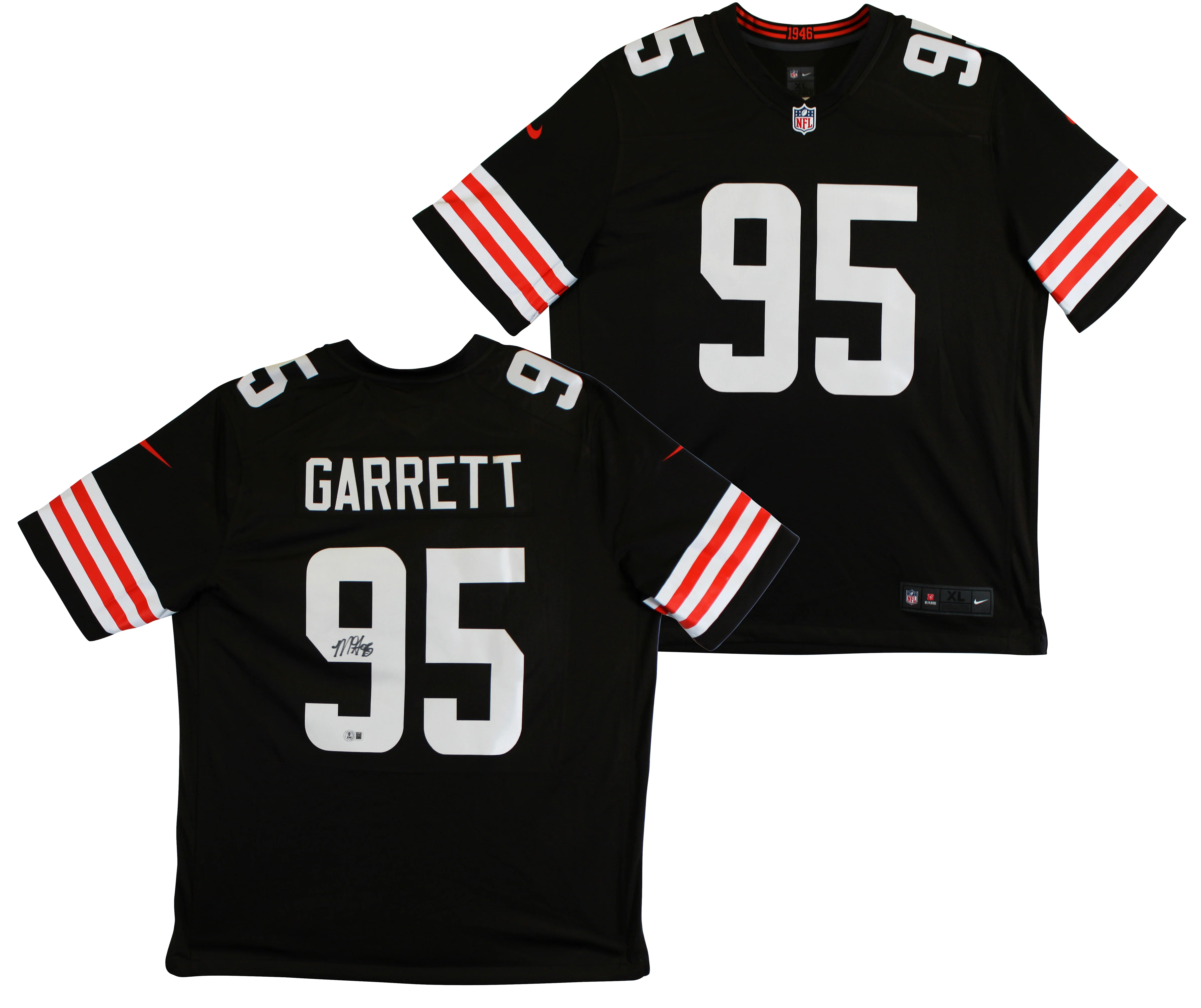 Browns Myles Garrett Authentic Signed Brown Nike Limited Jersey BAS Witnessed - Image 2