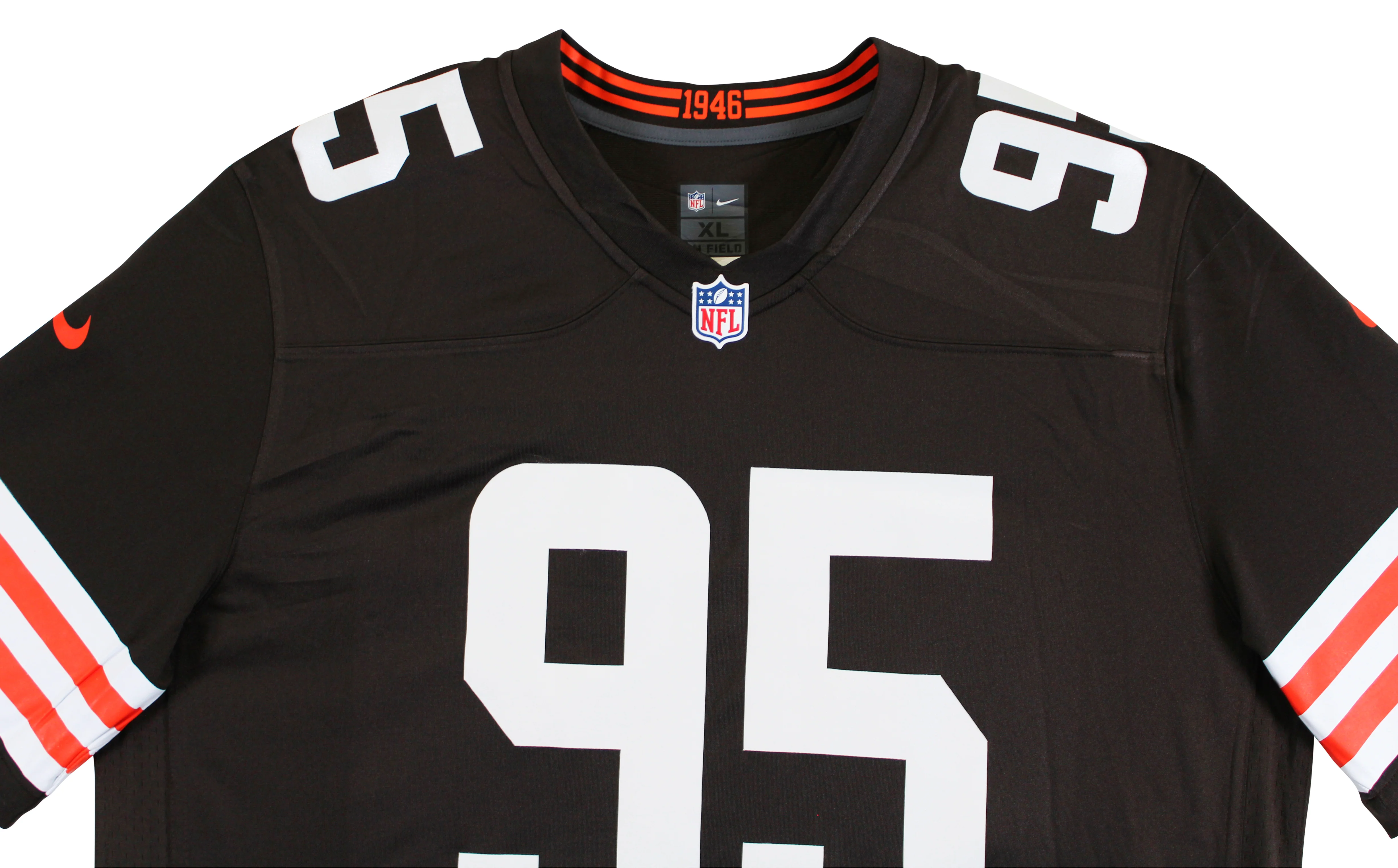 Browns Myles Garrett Authentic Signed Brown Nike Limited Jersey BAS Witnessed - Image 6