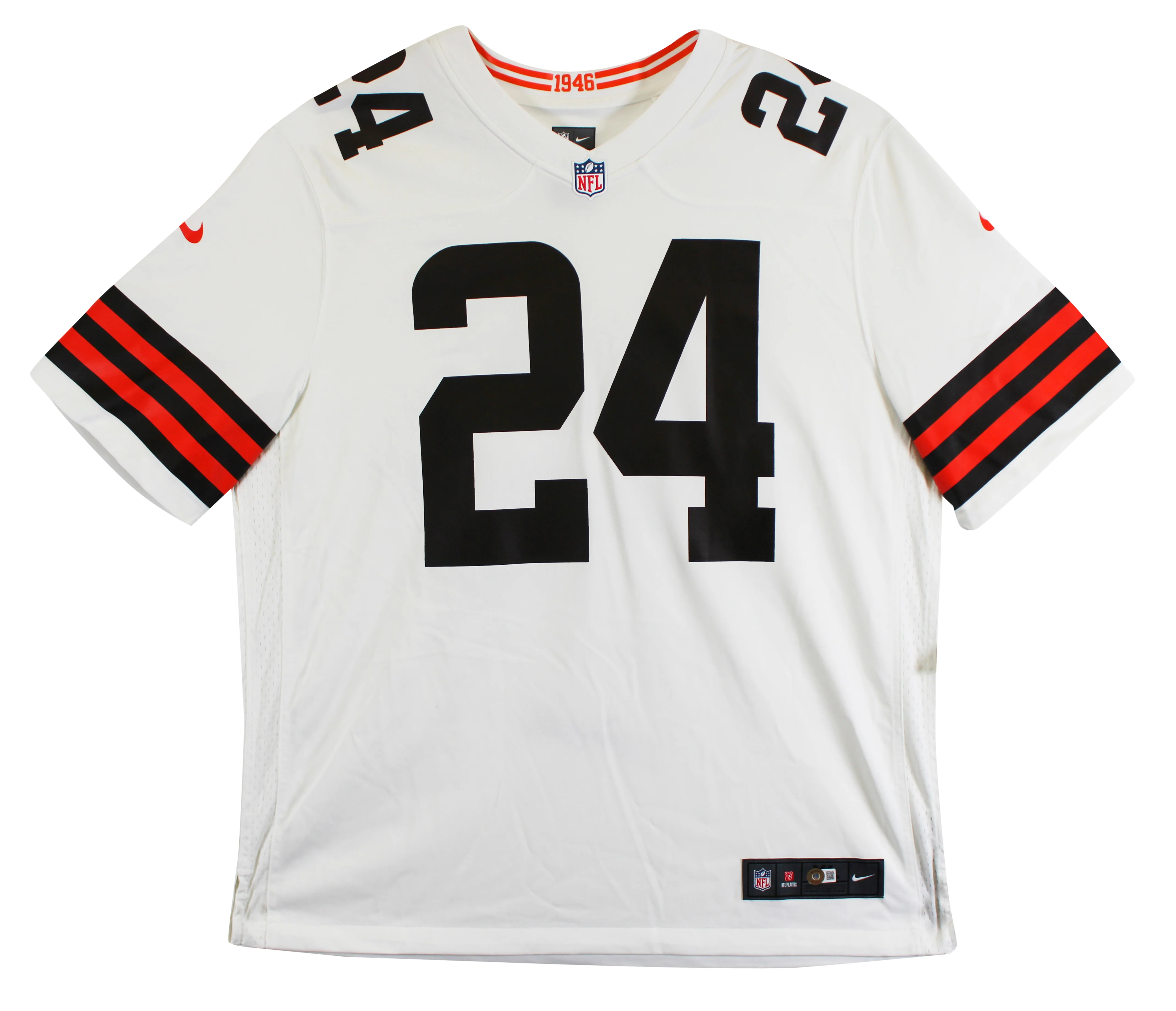 Browns Nick Chubb Authentic Signed White Nike Game Jersey BAS Witness #1W042195 - Image 5