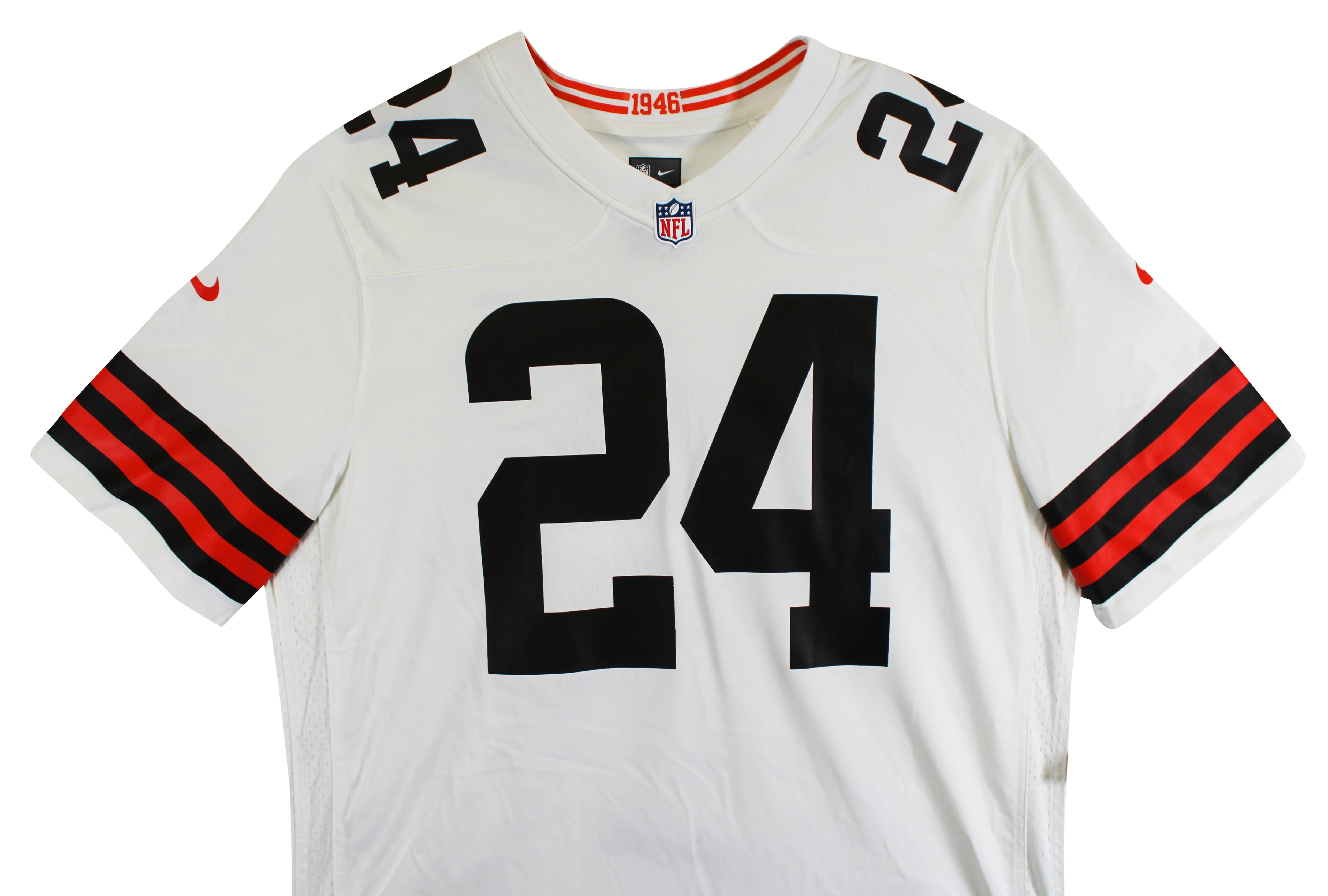 Browns Nick Chubb Authentic Signed White Nike Game Jersey BAS Witness #1W042195 - Image 6