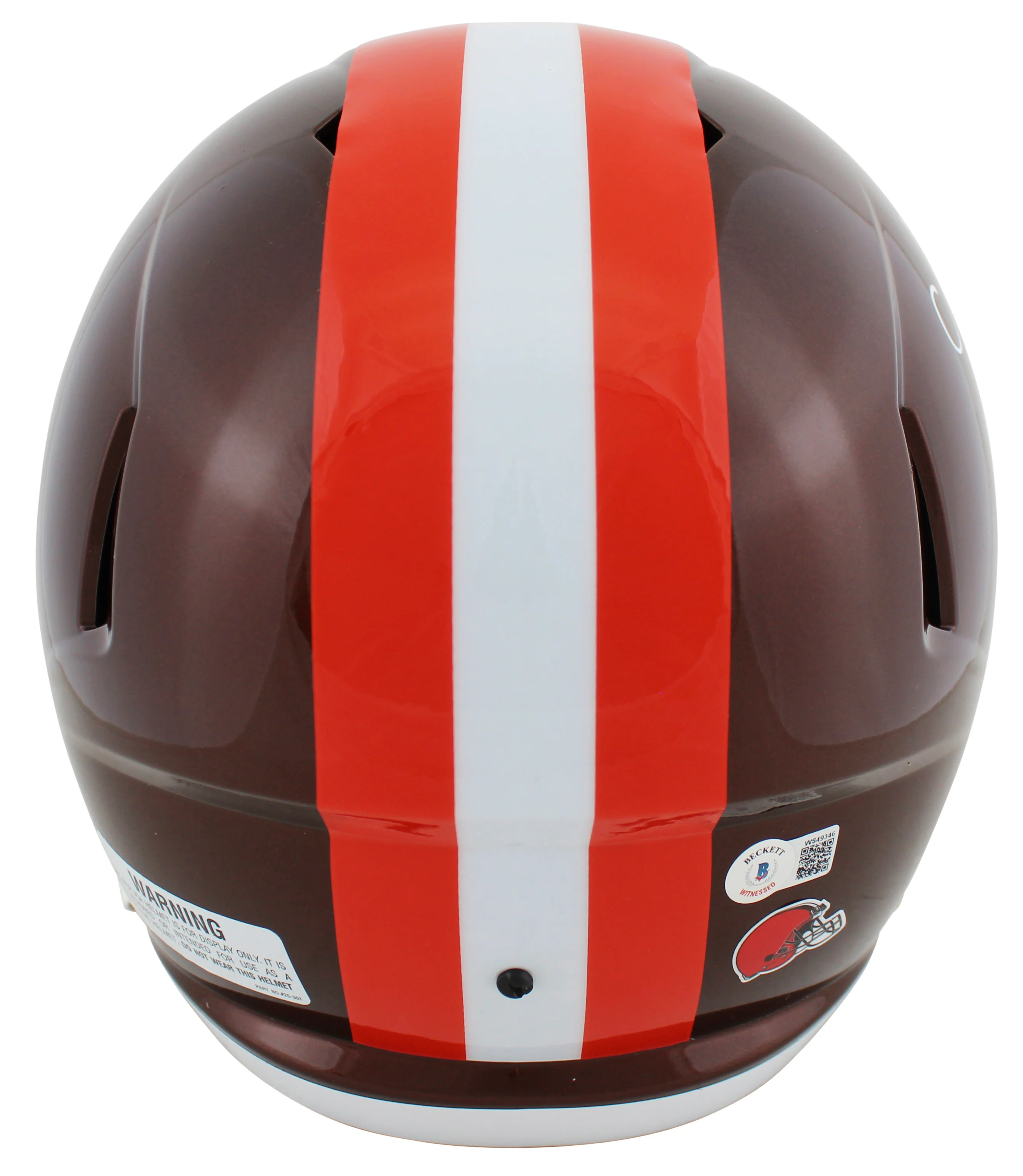 Browns Nick Chubb Signed Flash Full Size Speed Rep Helmet W/ Case BAS Witnessed - Image 4