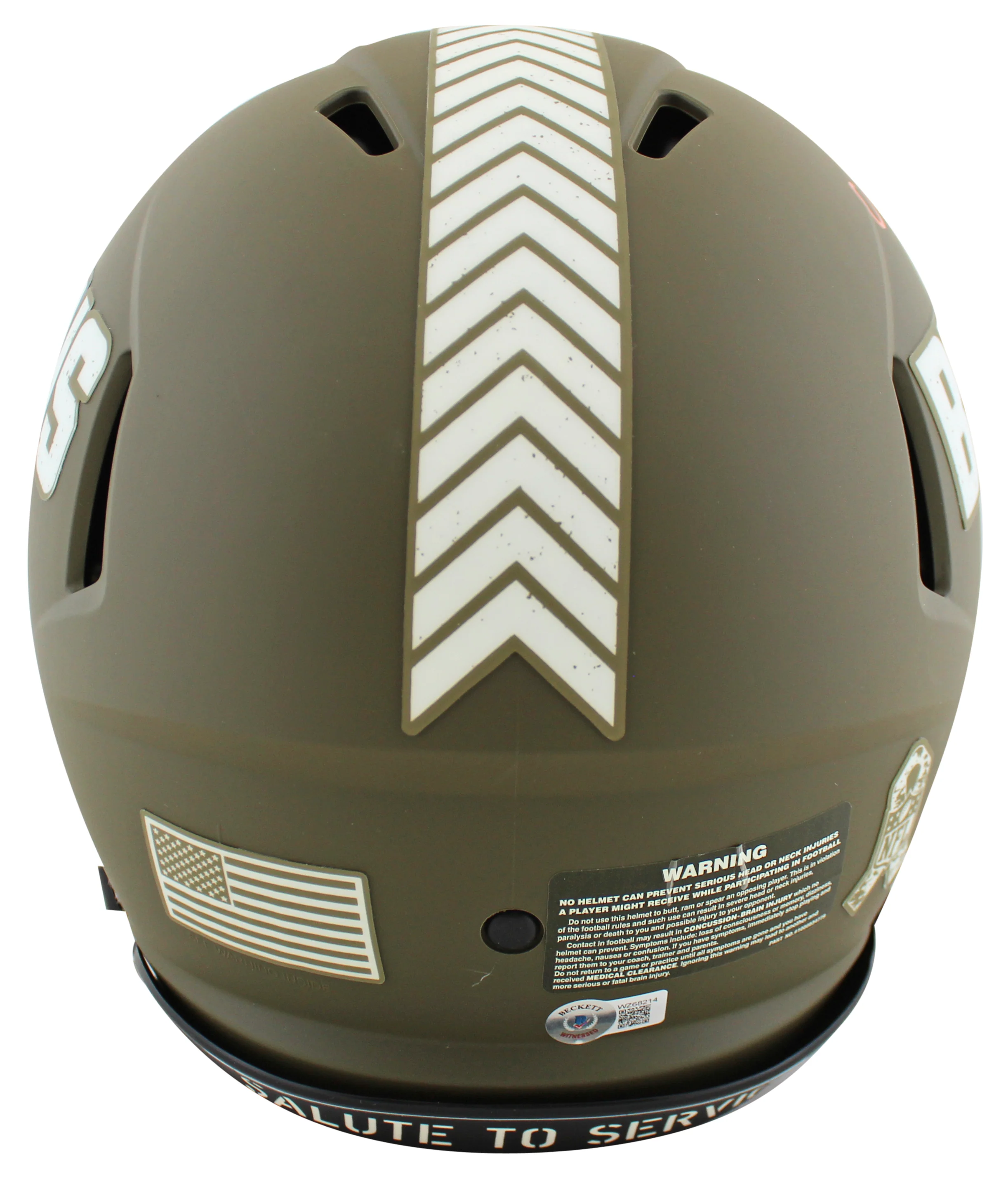 Browns Nick Chubb Signed Salute To Service Full Size Speed Proline Helmet BAS W - Image 3