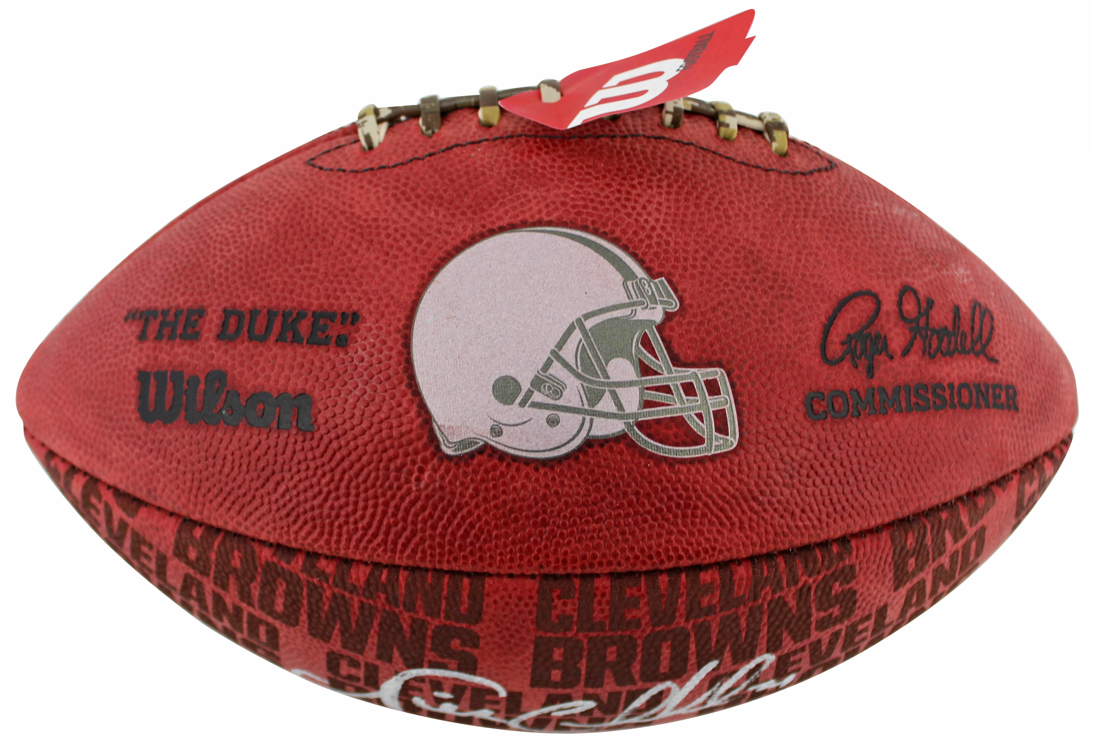 Browns Nick Chubb Signed Wilson "The Duke" Team Showcase Football W/ Case BAS W - Image 5