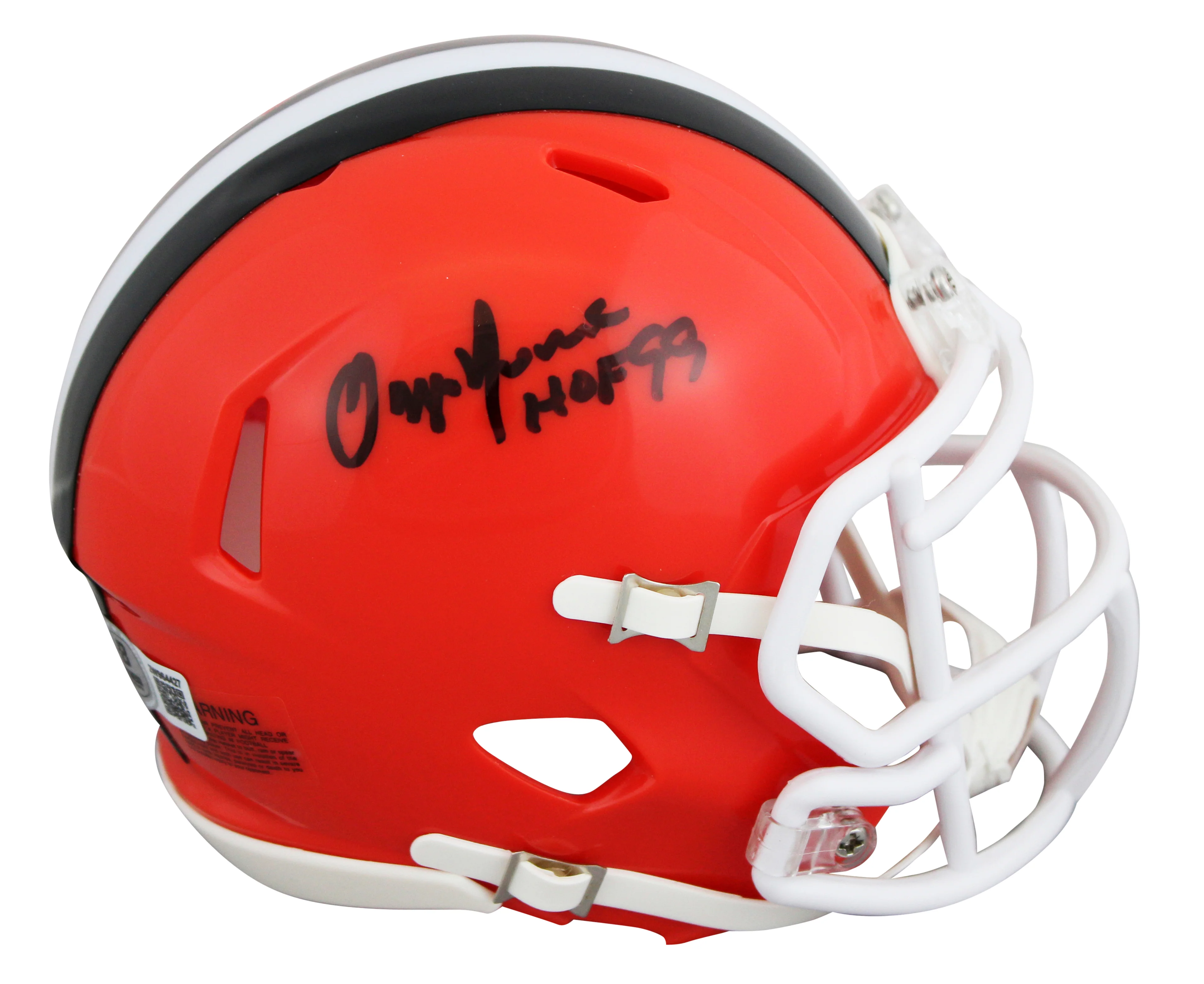 Browns Ozzie Newsome "HOF 99" Signed 2024 Speed Mini Helmet BAS Witnessed - Image 2