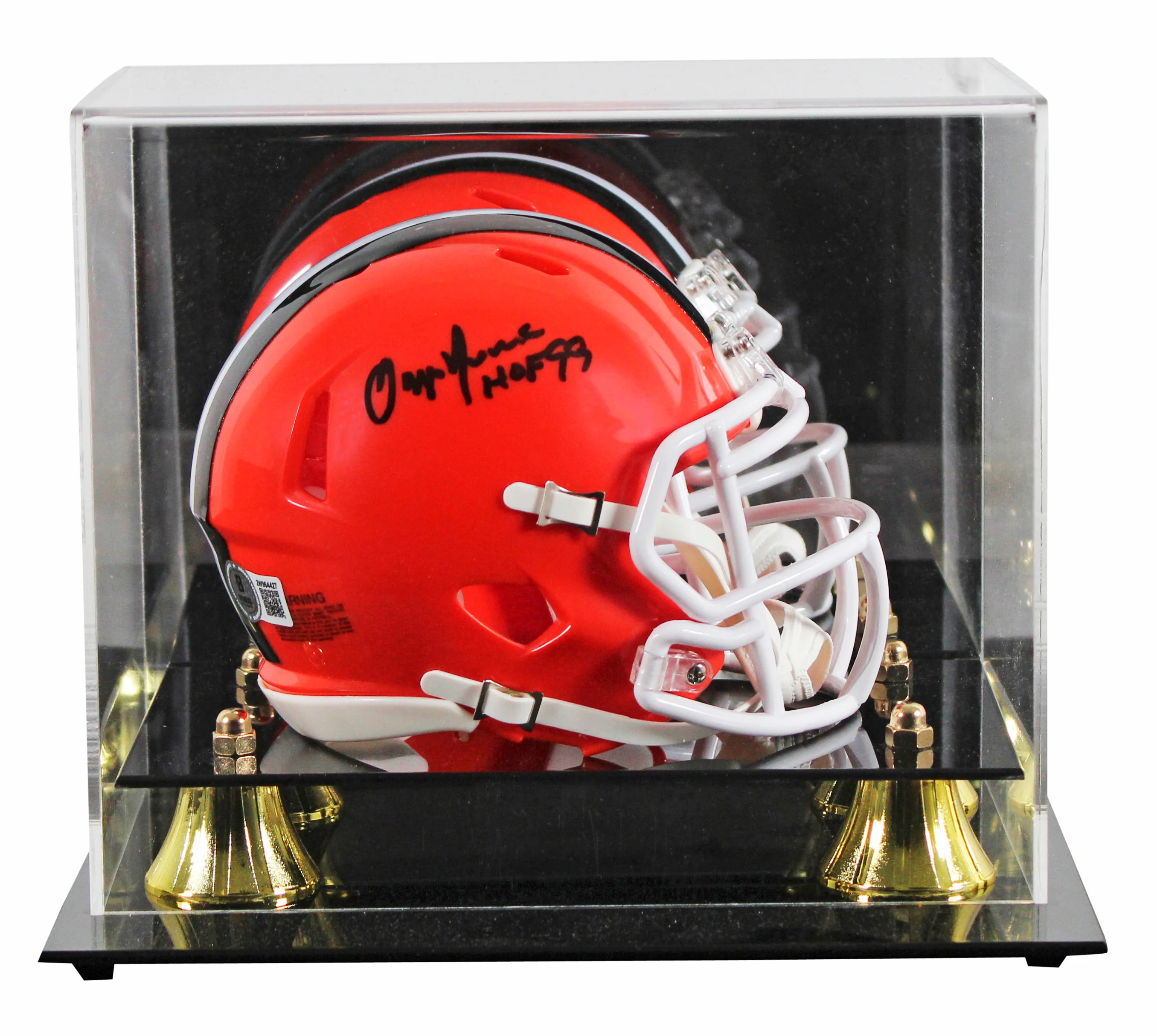 Browns Ozzie Newsome "HOF 99" Signed 2024 Speed Mini Helmet W/ Case BAS Witness - Image 2