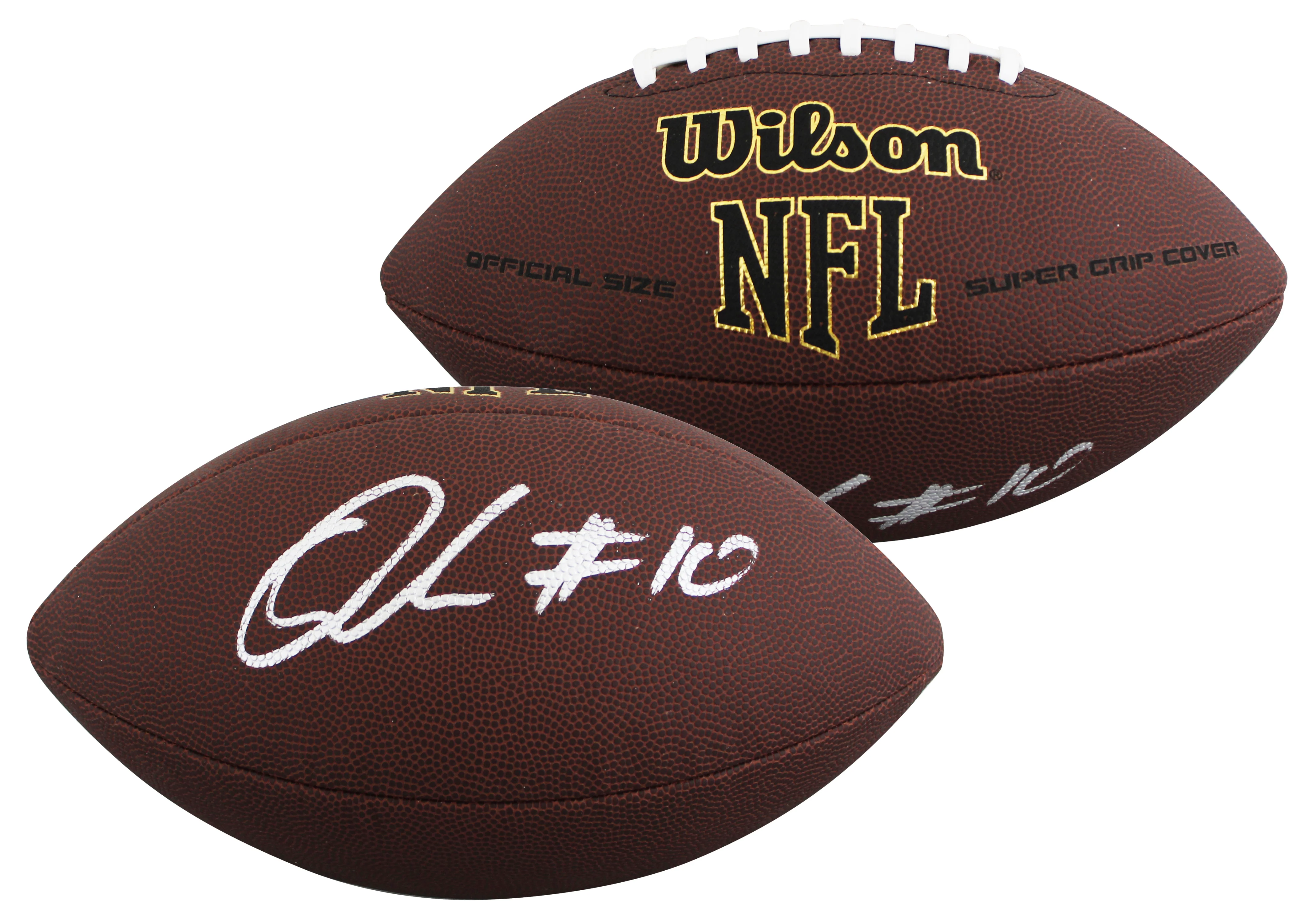 Browns Quinshon Judkins Authentic Signed Wilson Super Grip Football BAS Witness - Image 2