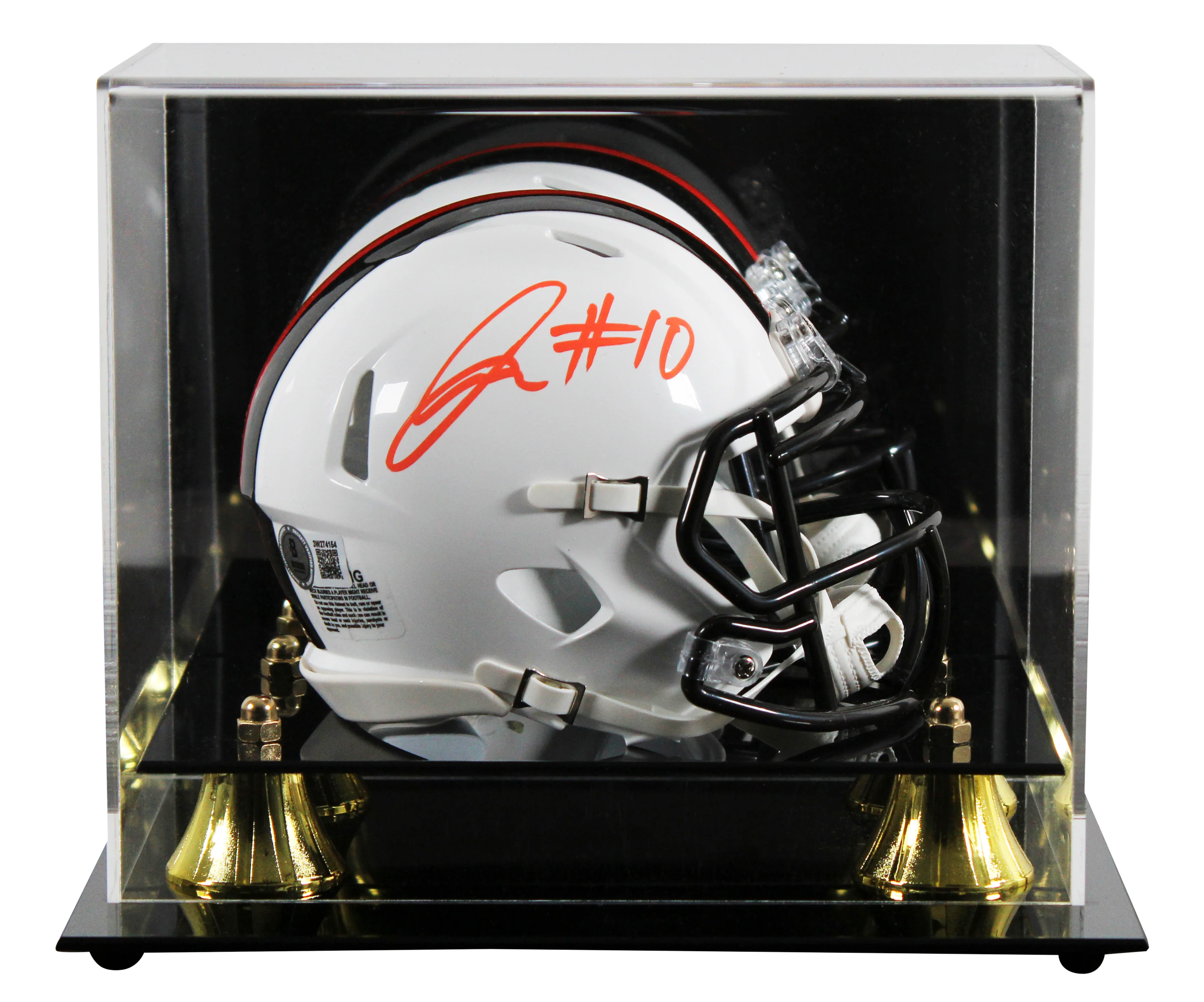 Browns Quinshon Judkins Signed 2023 On-Field Alt Speed Mini Helmet W/ Case BAS W - Image 2