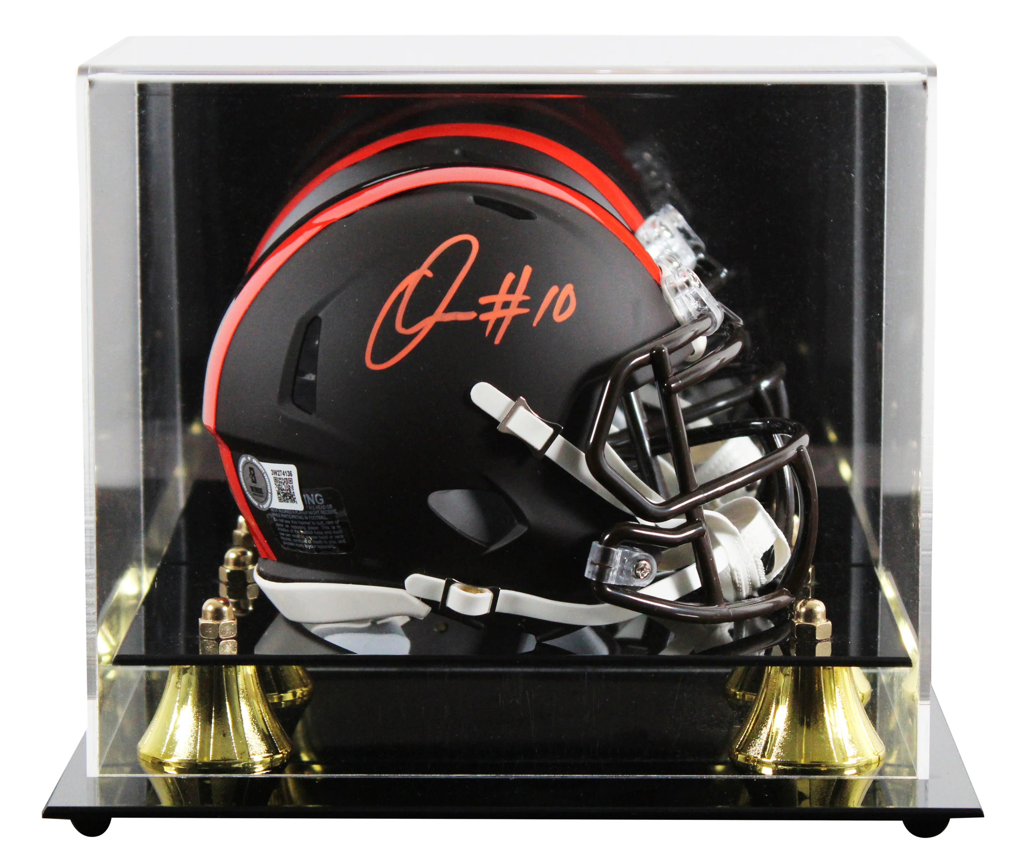 Browns Quinshon Judkins Signed 2025 On-Field Alt Speed Mini Helmet W/ Case BAS W - Image 2