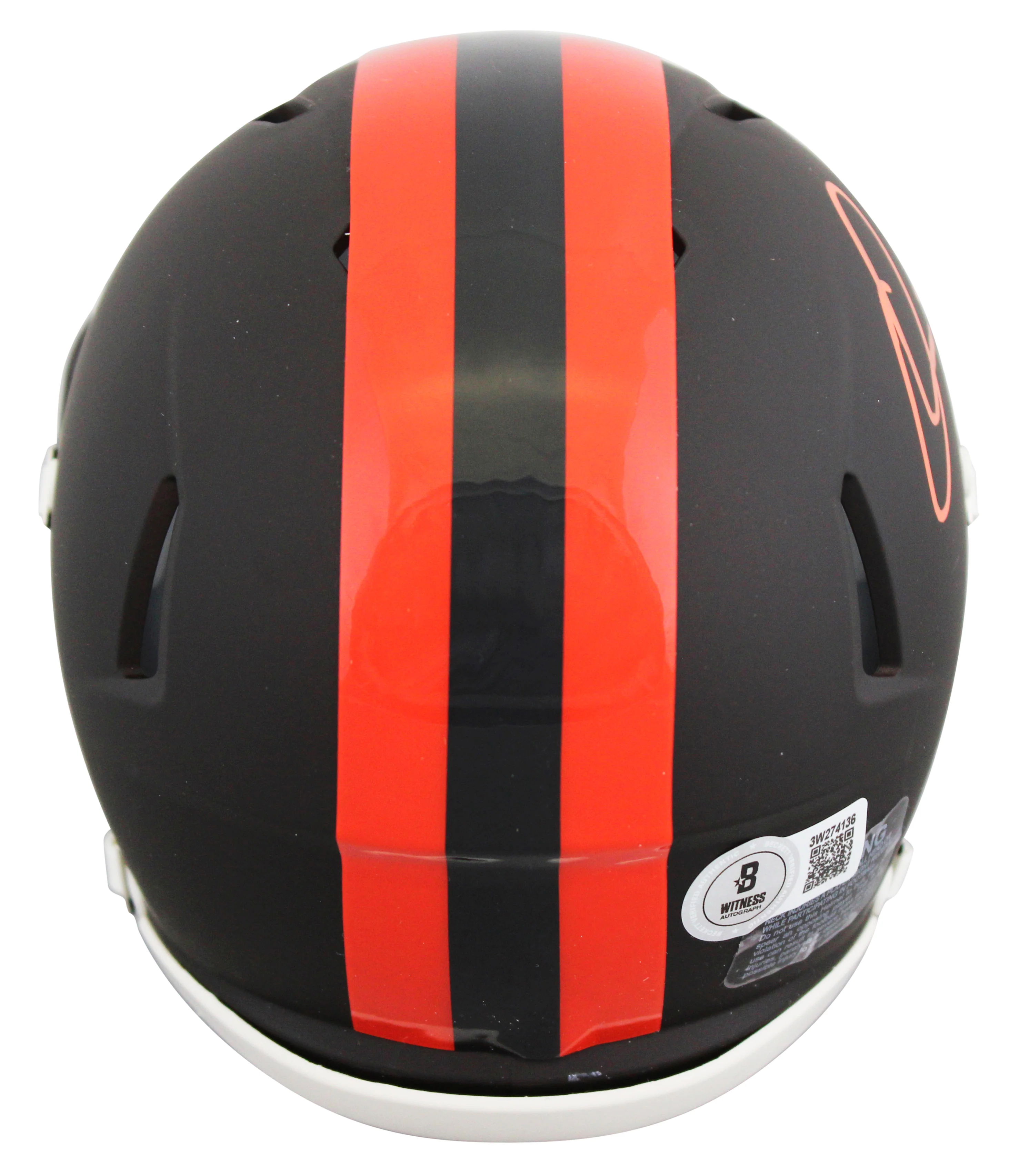 Browns Quinshon Judkins Signed 2025 On-Field Alt Speed Mini Helmet W/ Case BAS W - Image 4