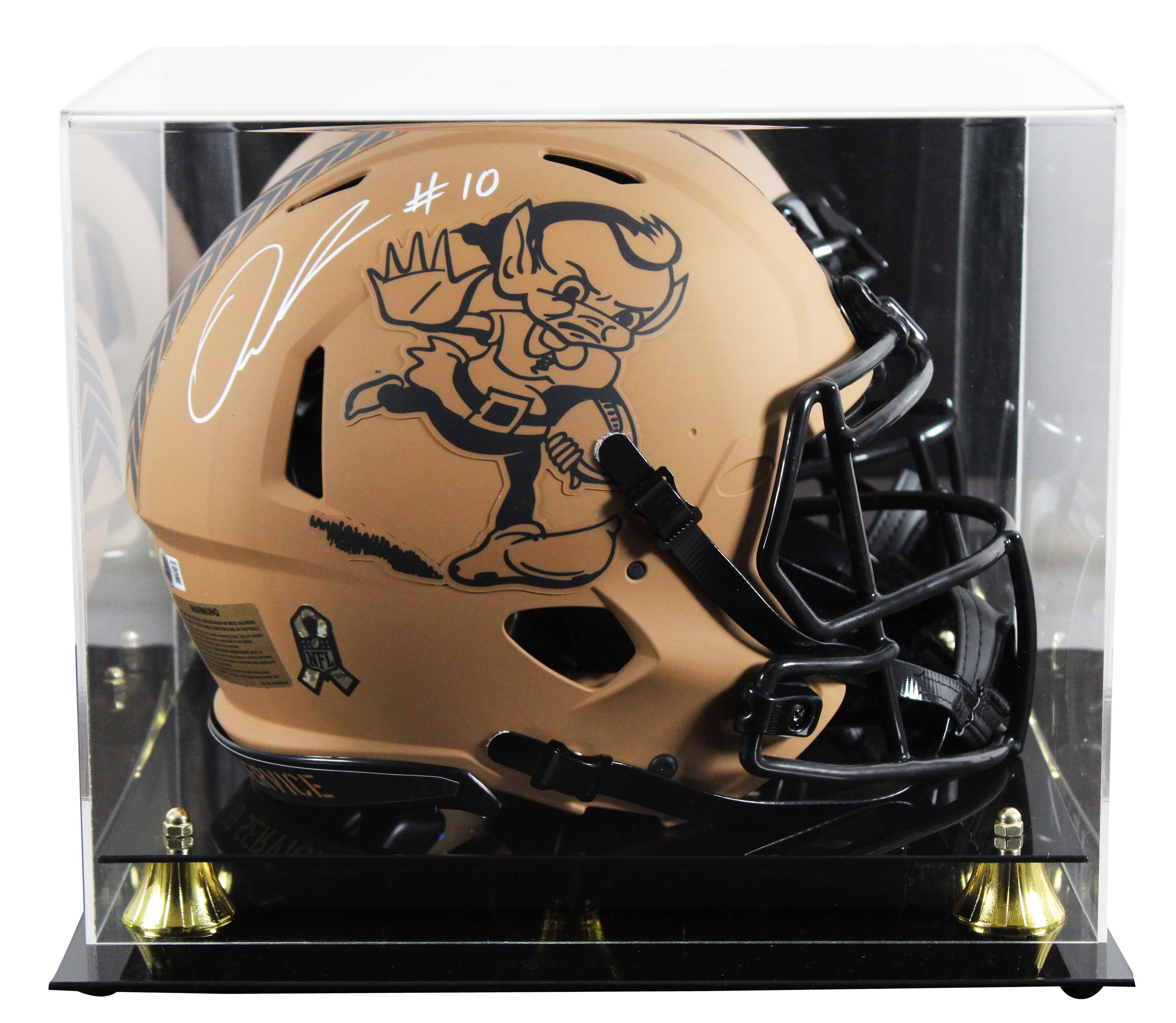 Browns Quinshon Judkins Signed STS II F/S Speed Proline Helmet W/ Case BAS Wit