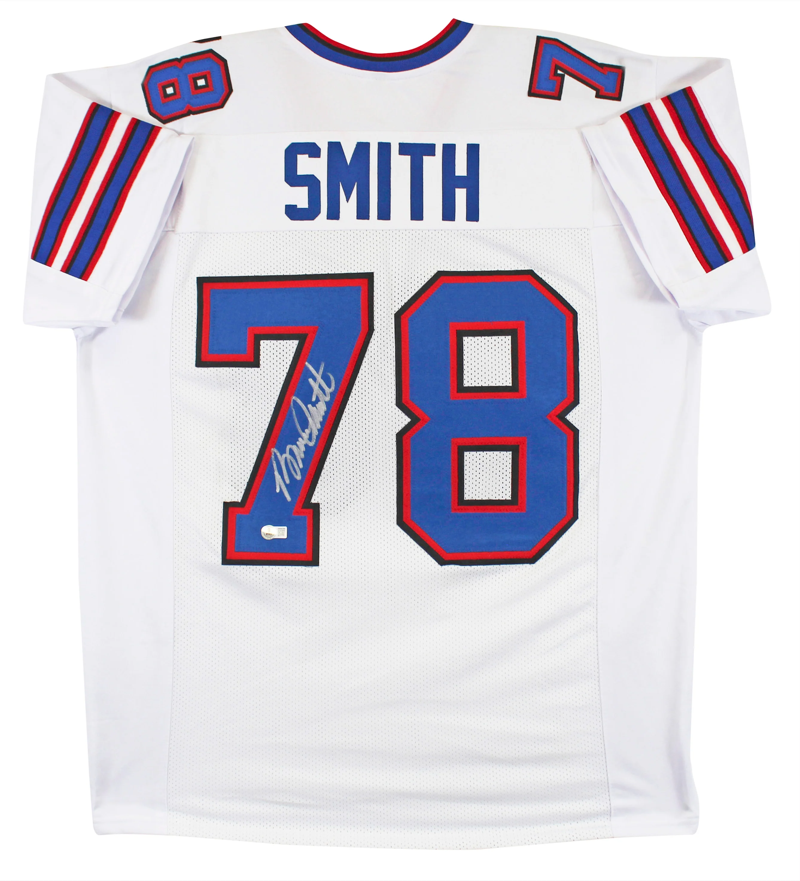 Bruce Smith Authentic Signed White Pro Style Jersey Autographed BAS Witnessed - Image 2