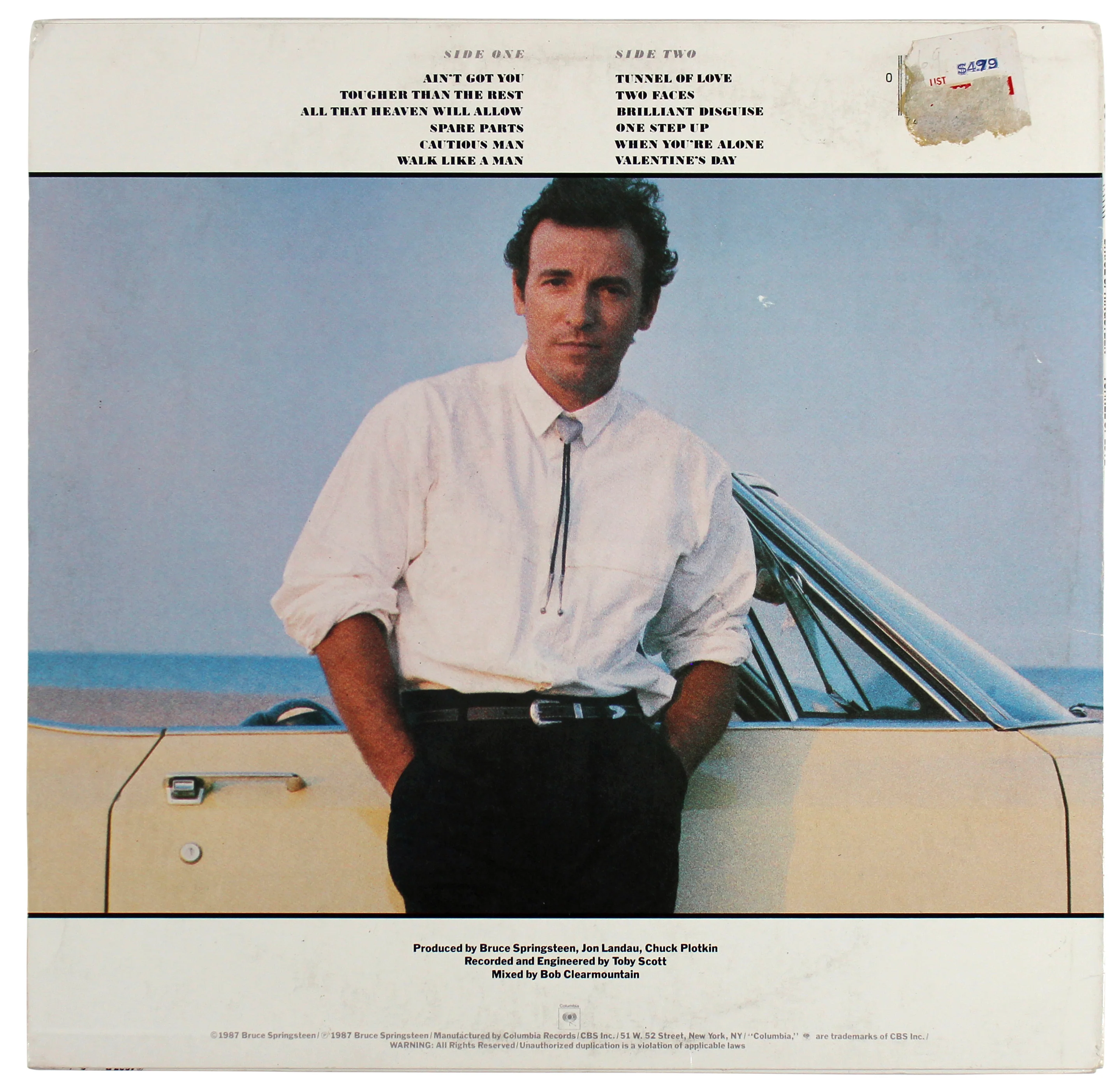 Bruce Springsteen Authentic Signed Tunnel of Love Album Cover BAS #A08006 - Image 4