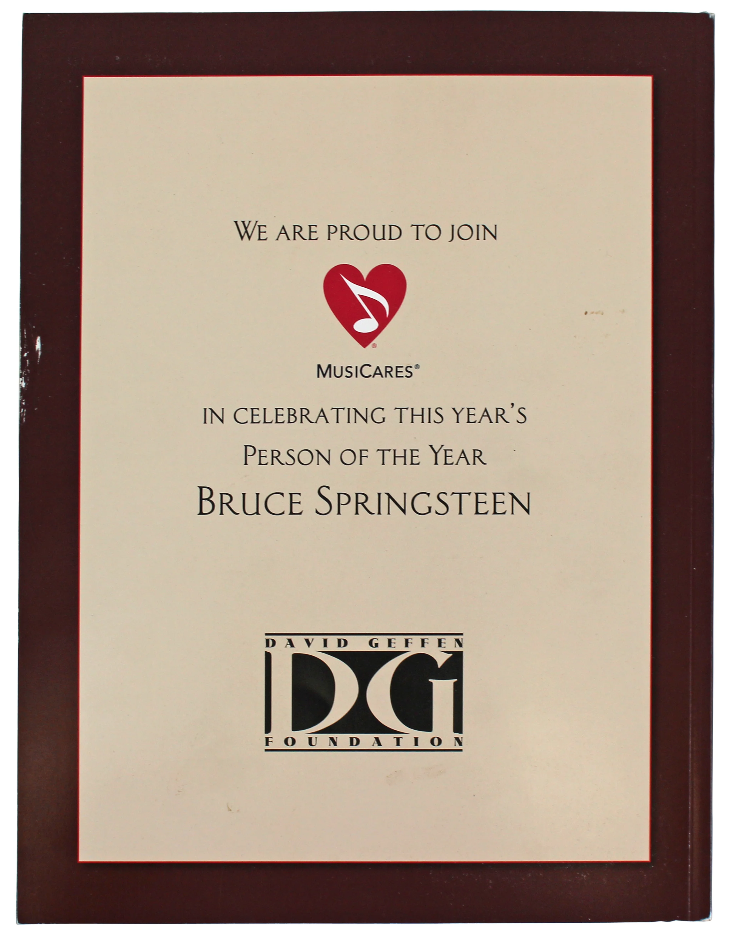 Bruce Springsteen Signed 2013 MusiCares Person Of The Year Tribute BAS #AA03503 - Image 6