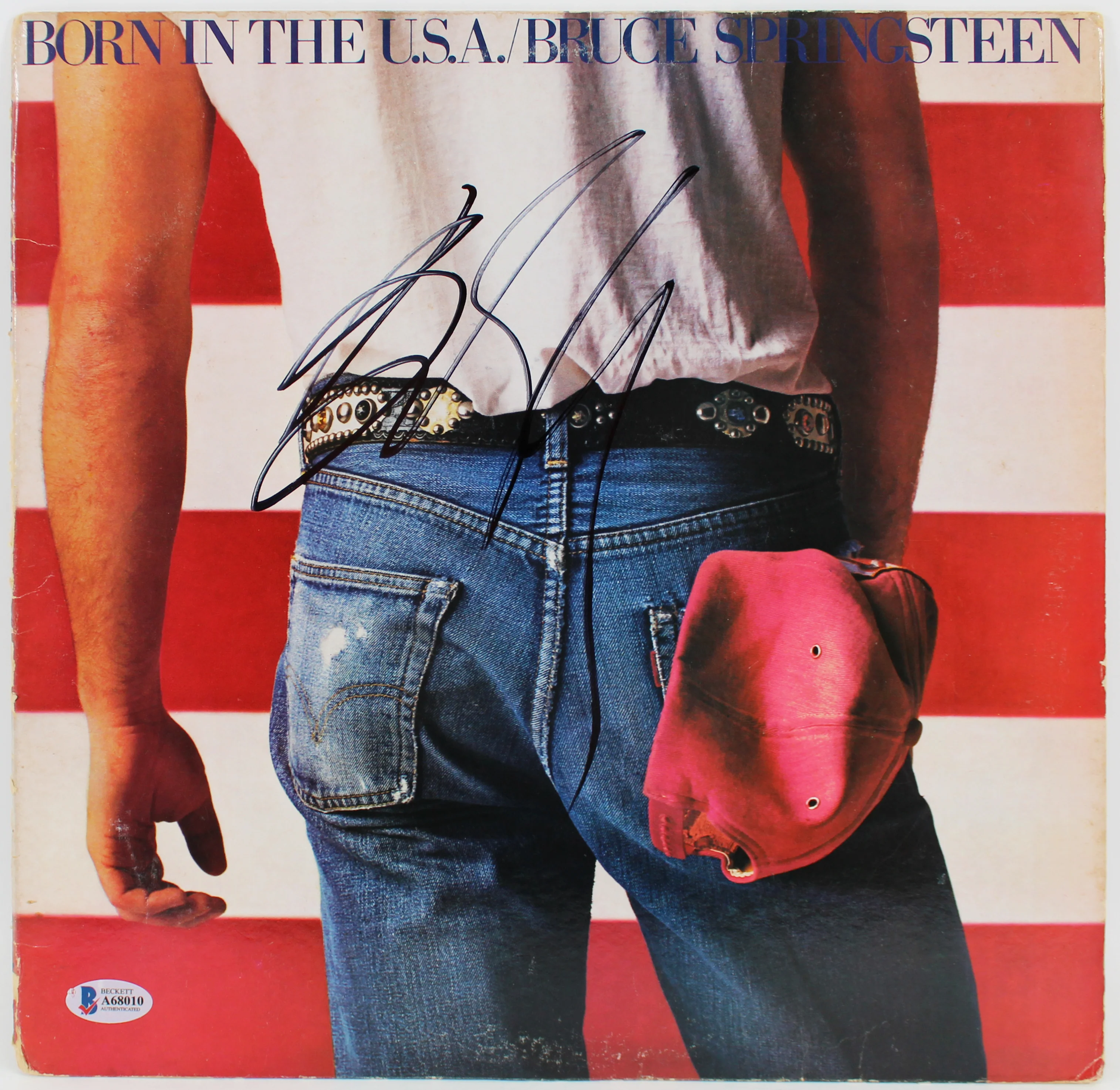 Bruce Springsteen Signed Born In The USA Album Cover W/ Vinyl BAS #A68010 - Image 2