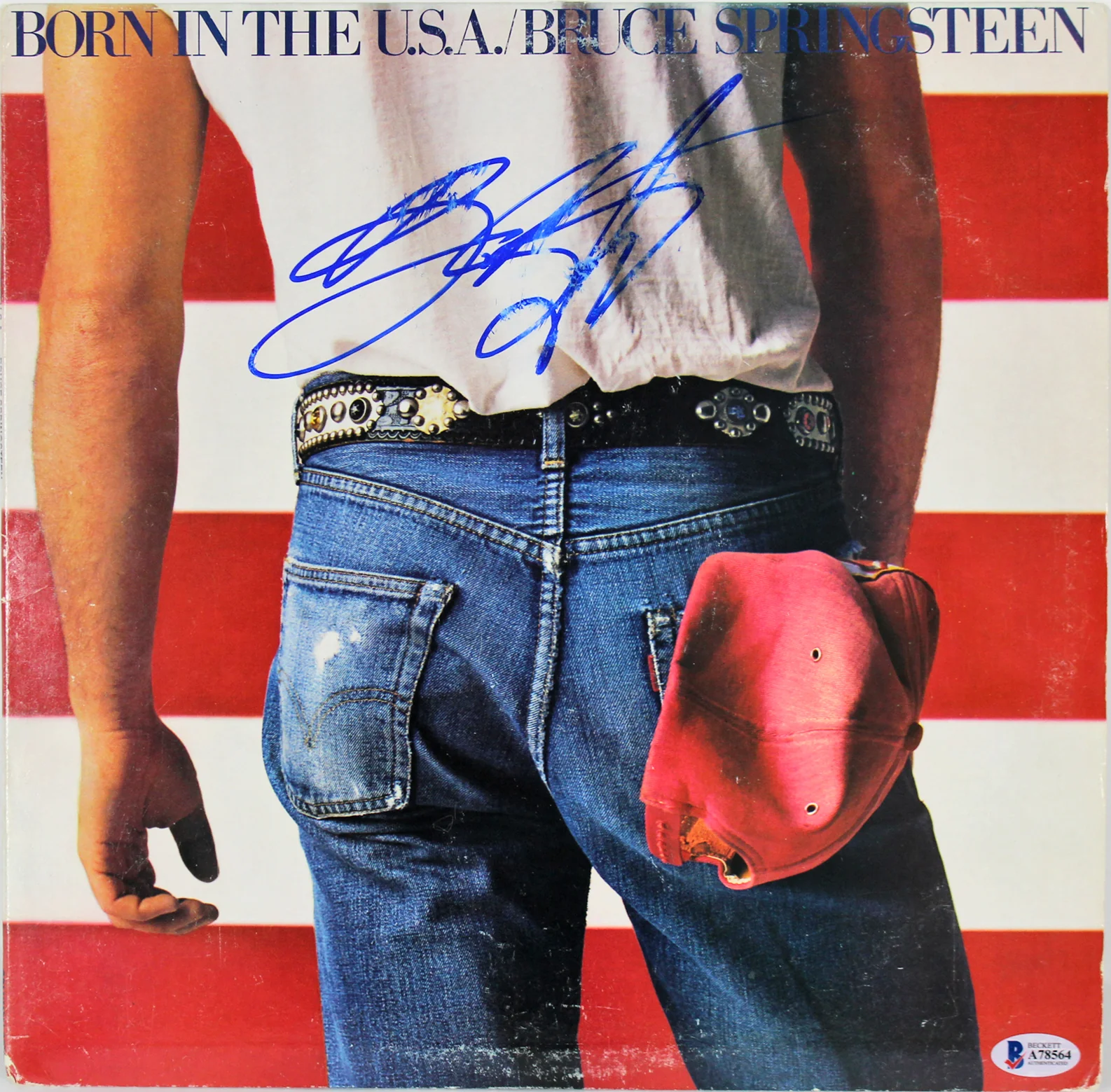 Bruce Springsteen Signed Born In The USA Album Cover W/ Vinyl BAS #A78564 - Image 2