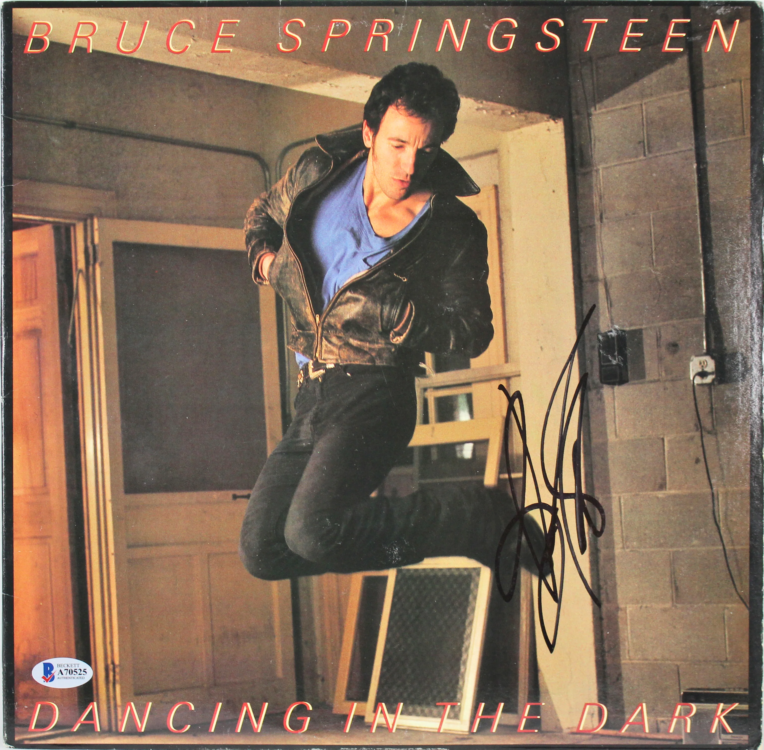 Bruce Springsteen Signed Dancing In The Dark Album Cover W/ Vinyl BAS #A70525 - Image 2