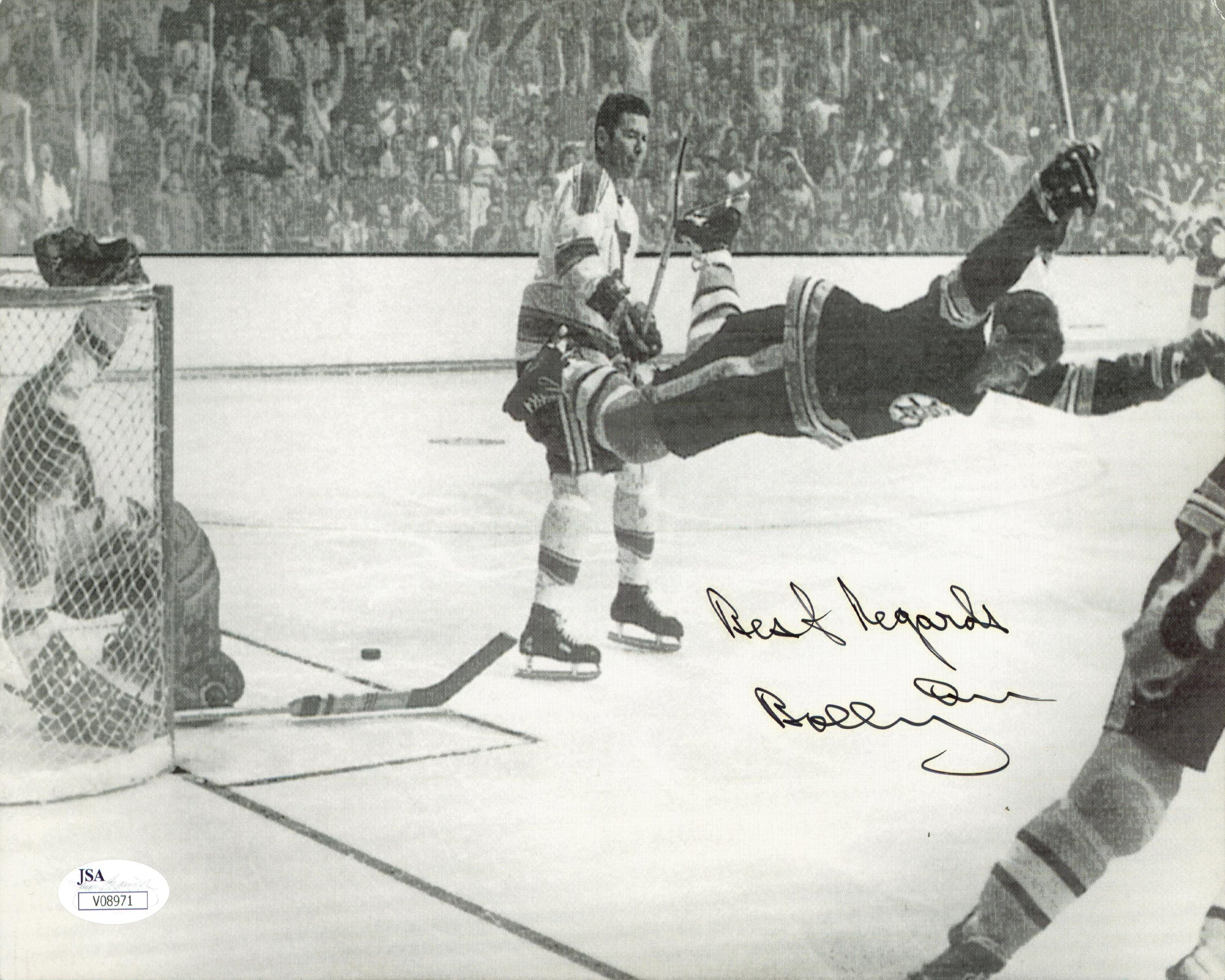 Bruins Bobby Orr "Best Regards" Authentic Signed Photo 7.5x11 JSA #V08971 - Image 2